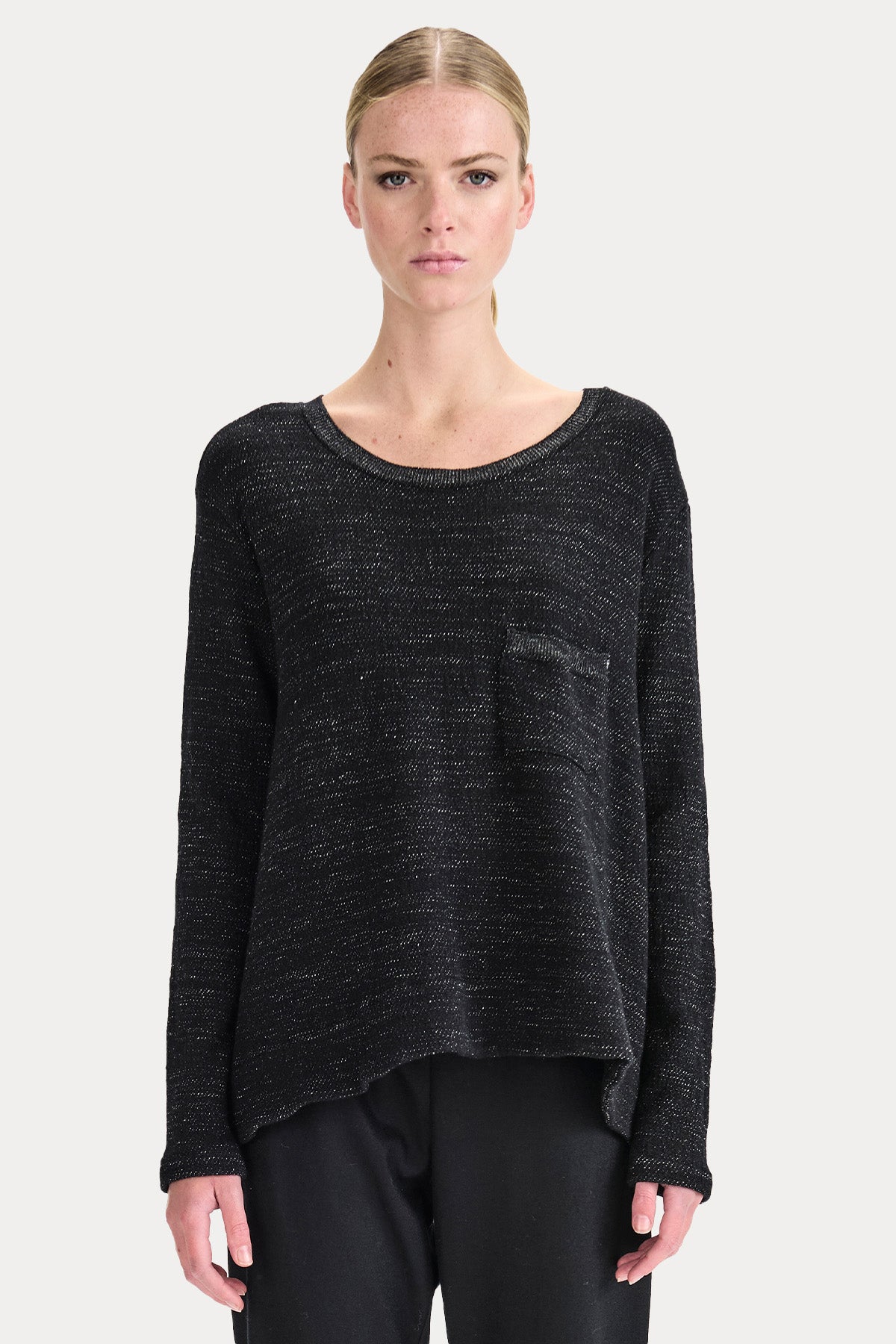 Transit Relaxed Fit Sırttan Düğmeli Örgü Yün Triko