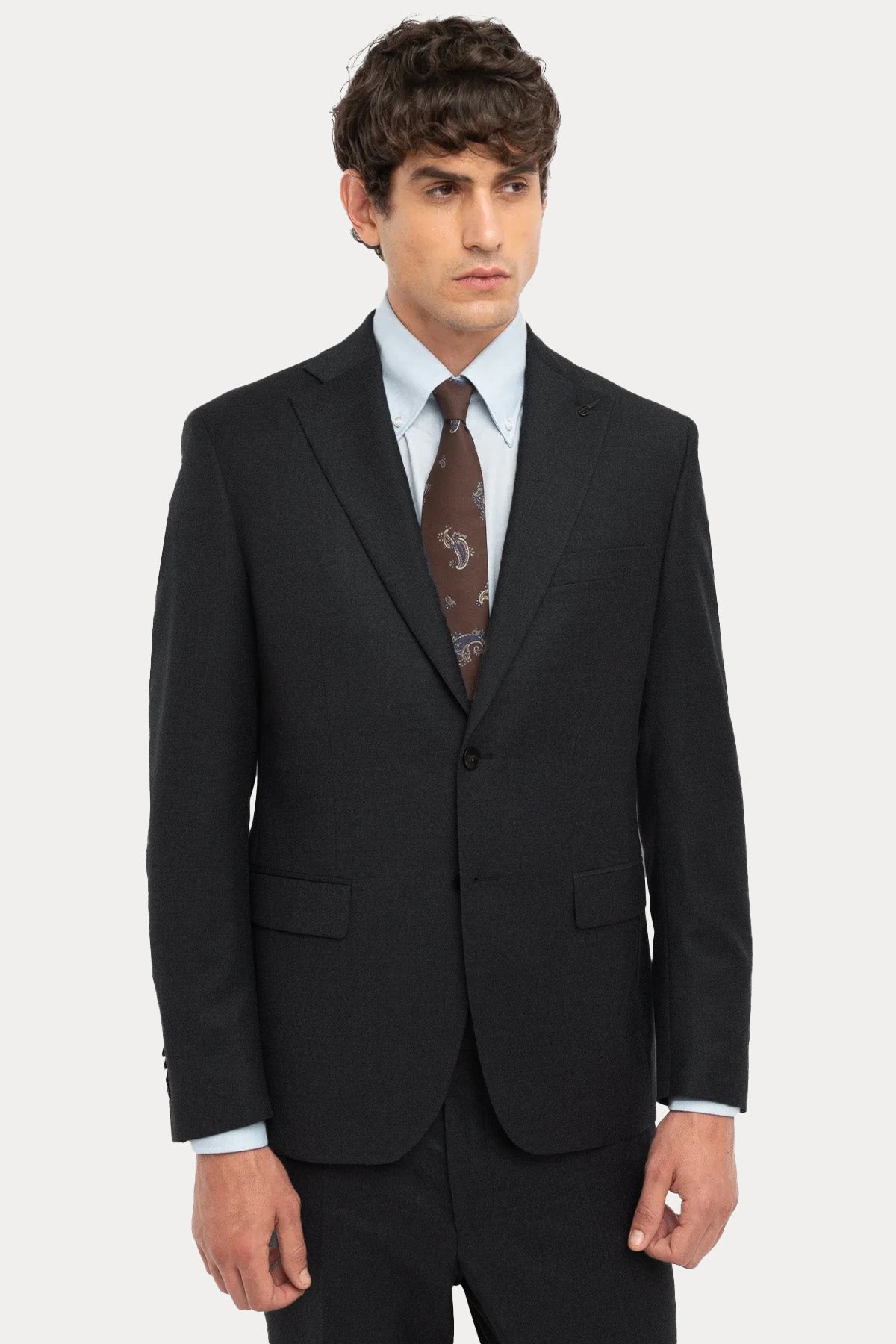 Paoloni Slim Fit Yün Takım Elbise