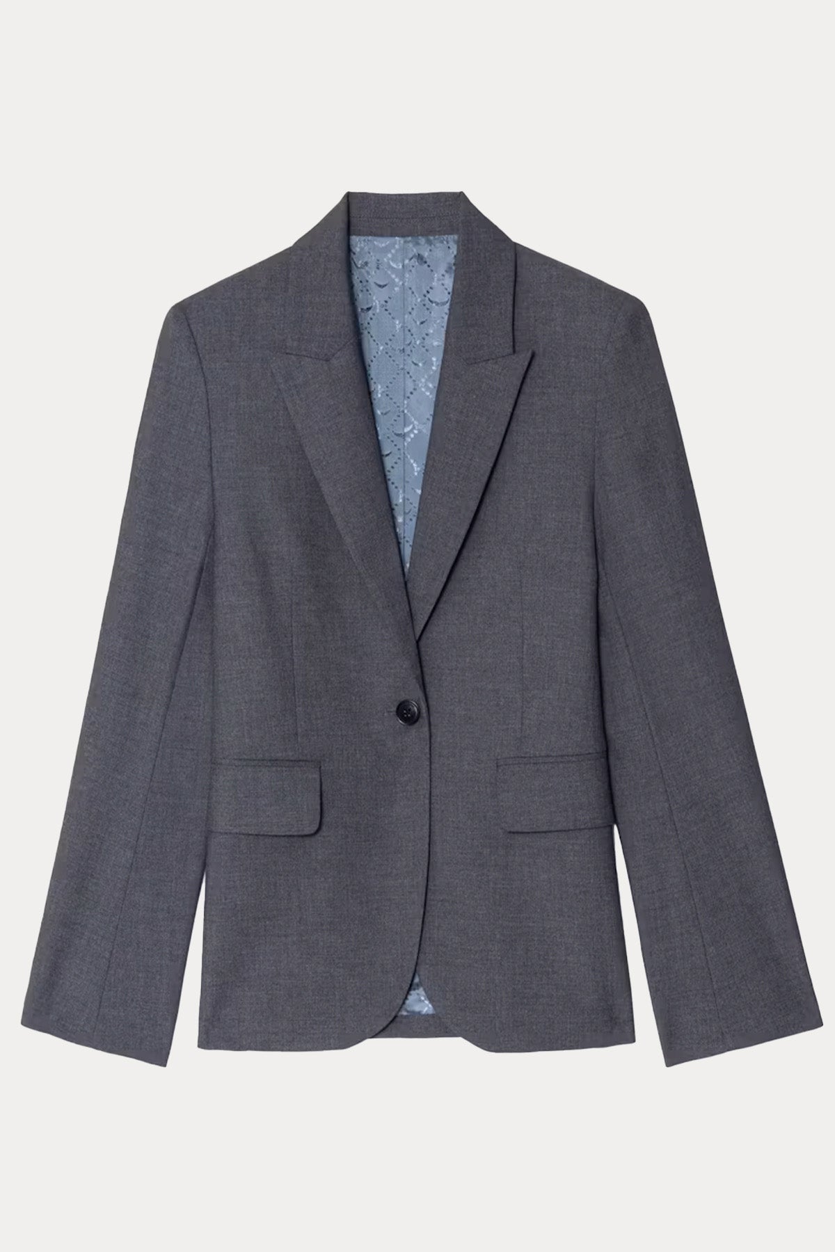 Zadig & Voltaire Slim Fit Troklu Kuru Kafa Logolu Blazer Ceket