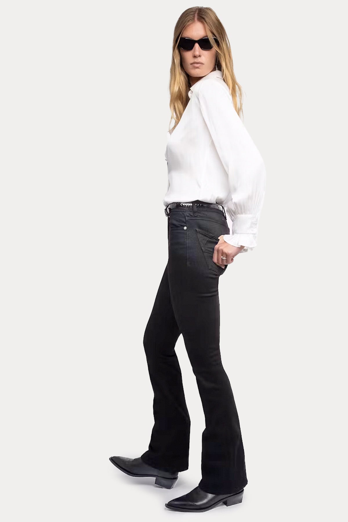 Zadig & Voltaire Regular Fit Klasik Yaka Saten Gömlek-Gömlek-Libas