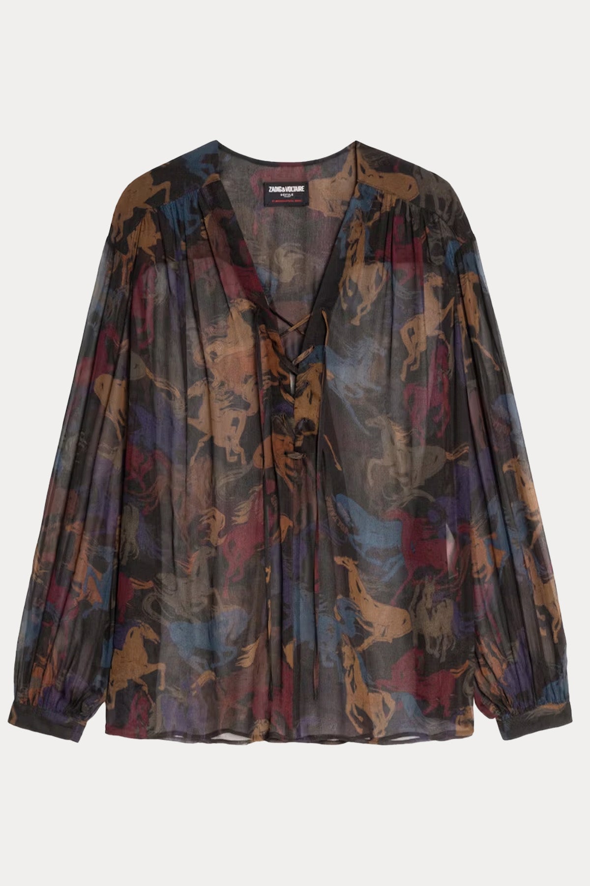 Zadig & Voltaire Relaxed Fit V Yaka Tül Kumaş Bluz
