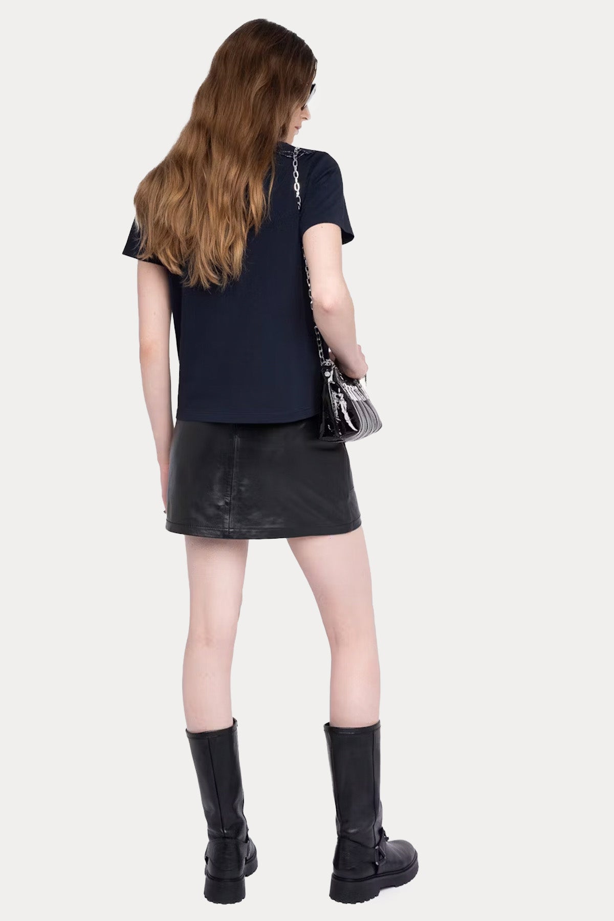 Zadig & Voltaire Regular Fit Parlak Taşlı Kanat Logolu T-shirt