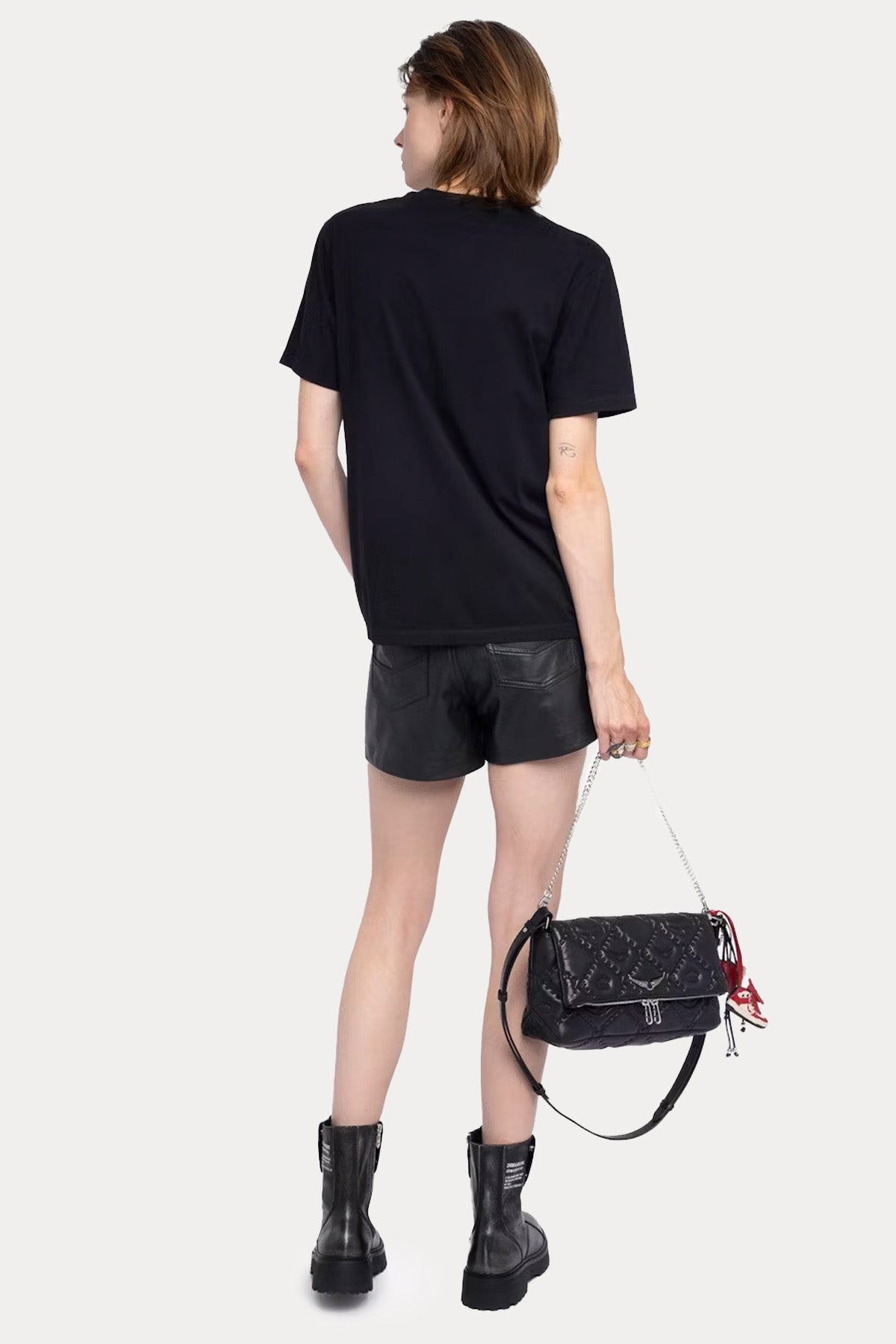 Zadig & Voltaire Regular Fit Parlak Taş Aksesuar Logolu T-shirt