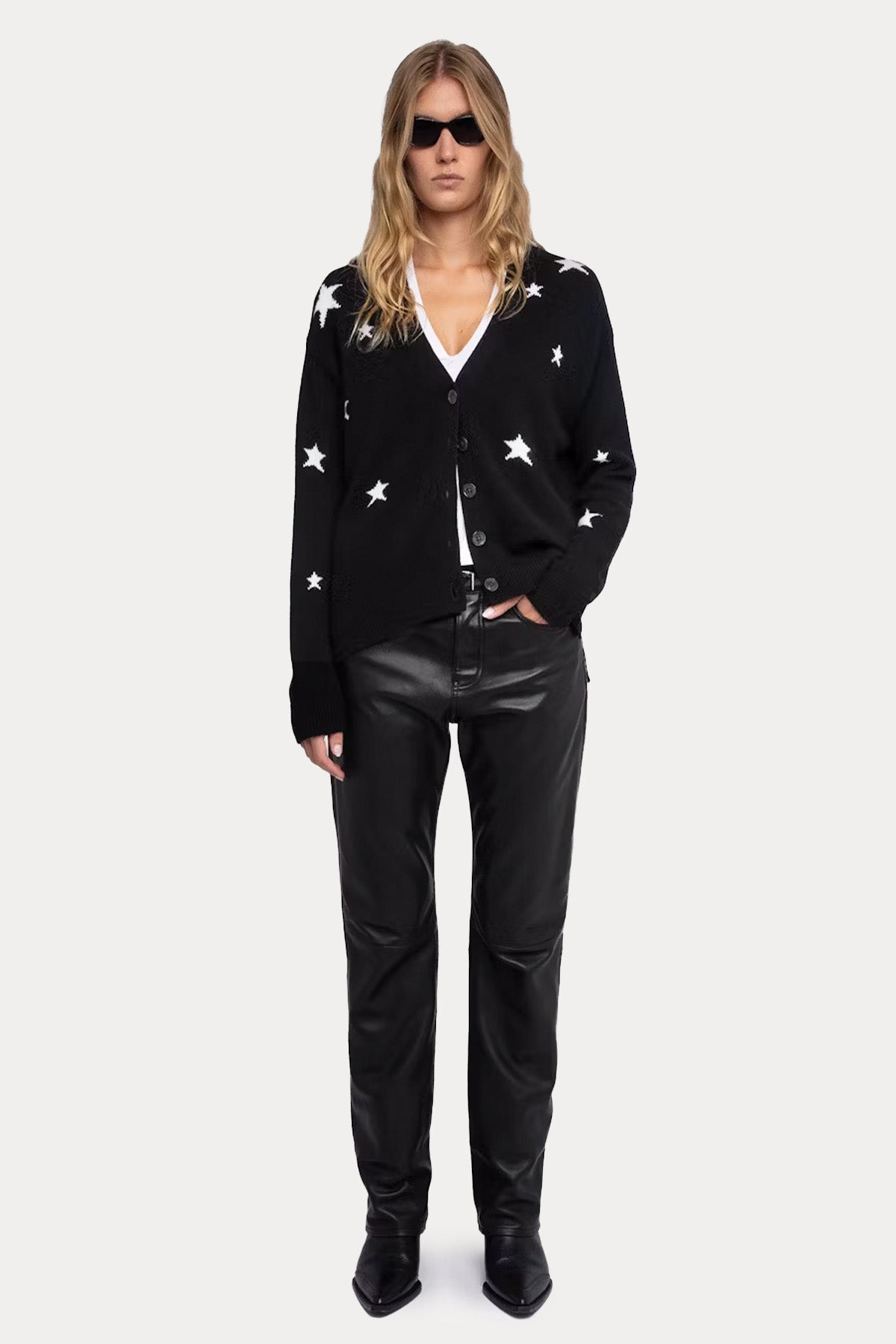 Zadig & Voltaire Comfort Fit Yıldız Logolu Kaşmir Triko Ceket