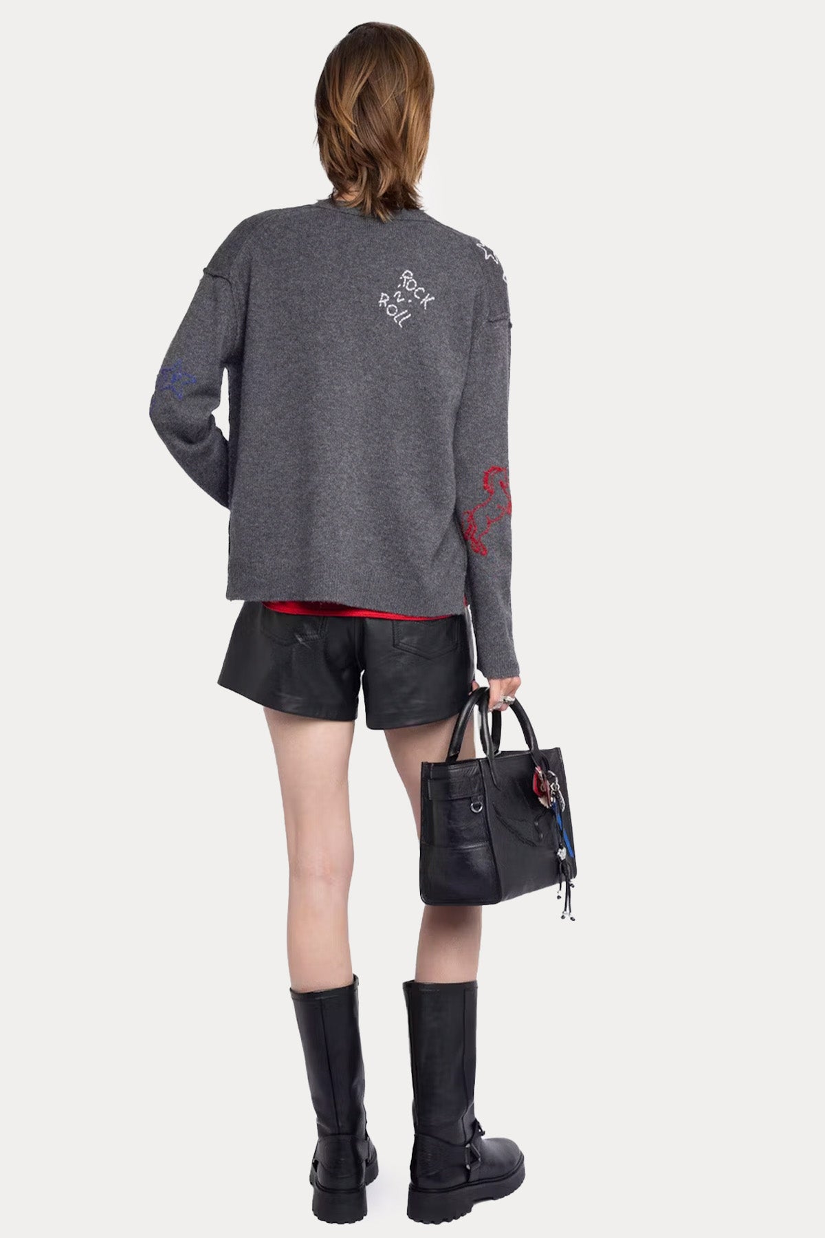 Zadig & Voltaire Comfort Fit Nakış Logolu Kaşmir Örgü Triko Ceket