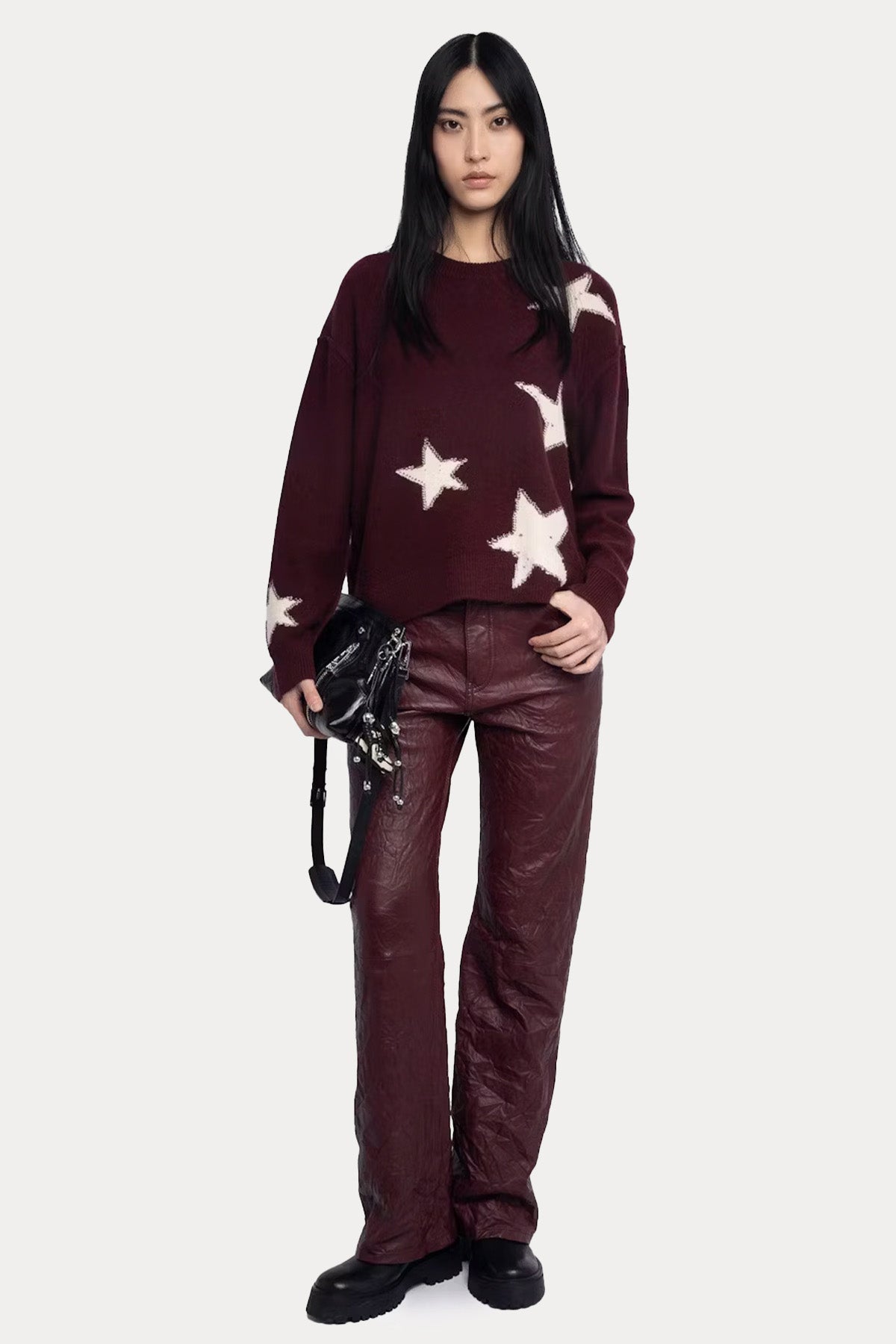 Zadig & Voltaire Relaxed Fit Yıldız Logolu Örgü Kaşmir Triko