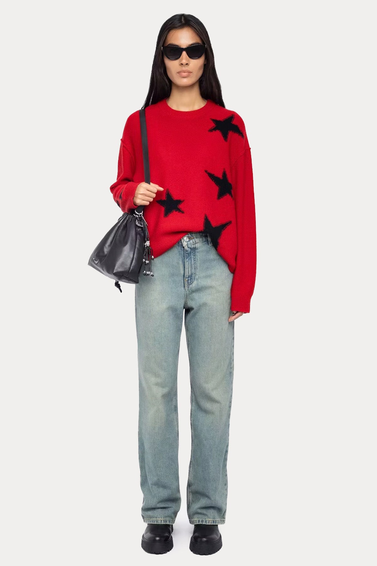 Zadig & Voltaire Relaxed Fit Yıldız Logolu Örgü Kaşmir Triko