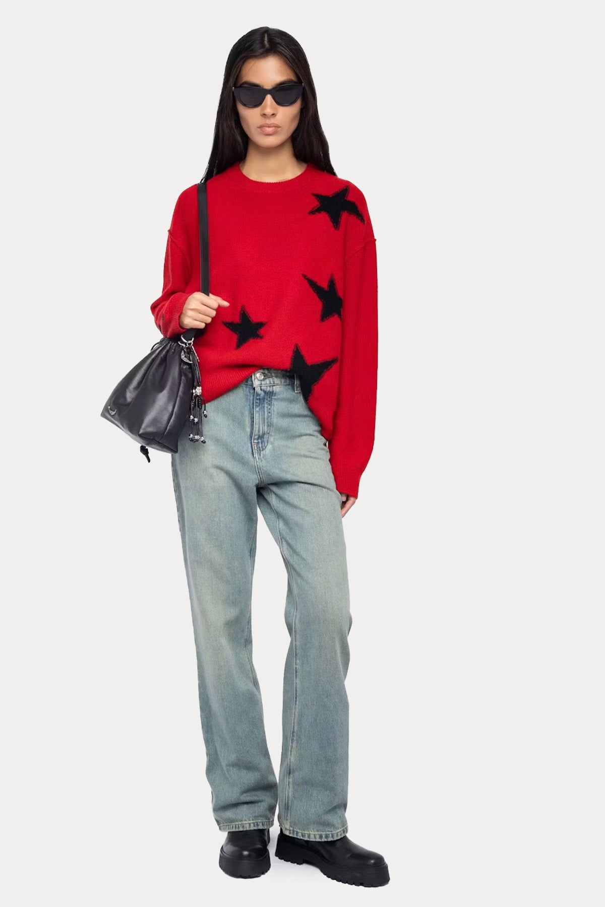 Zadig & Voltaire Relaxed Fit Yıldız Logolu Örgü Kaşmir Triko