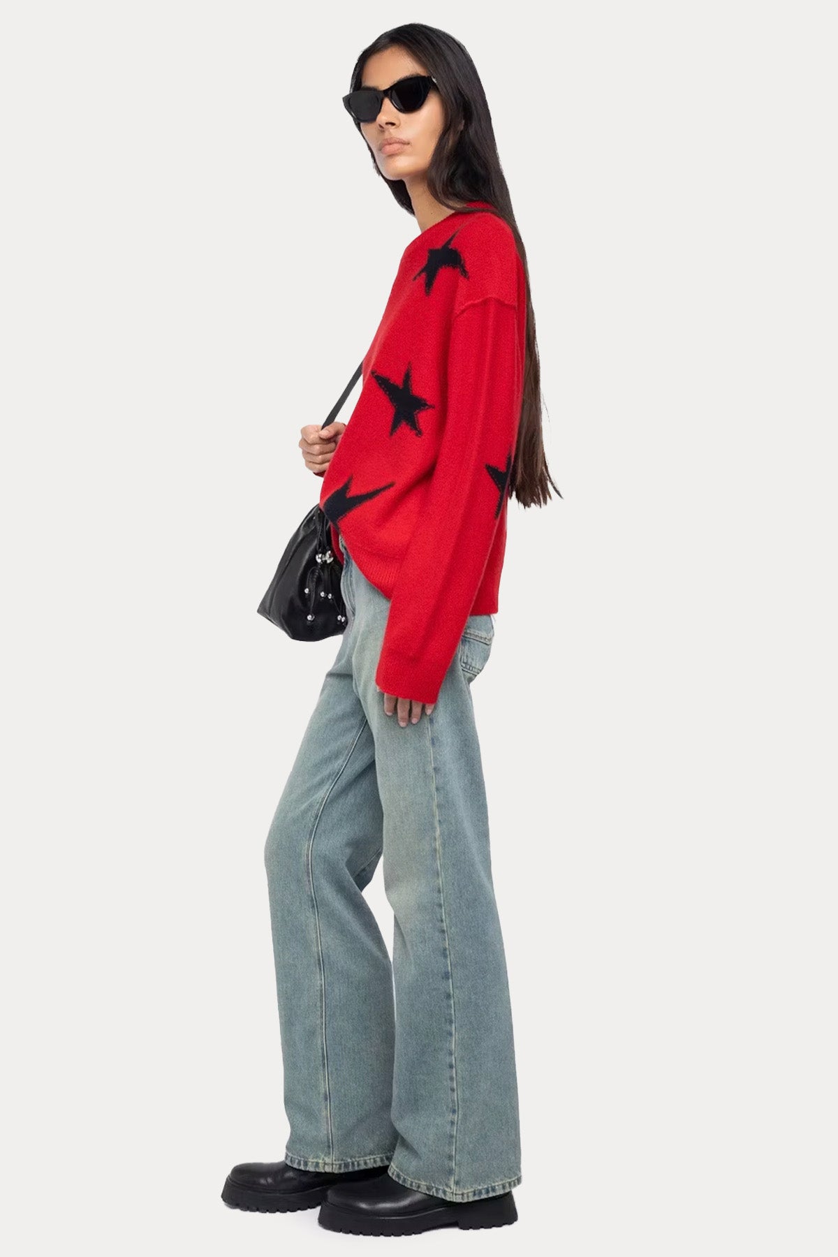 ニット  ★M★ Zadig & Voltaire Relaxed Fit Yıldız Logolu Örgü Kaşmir Triko