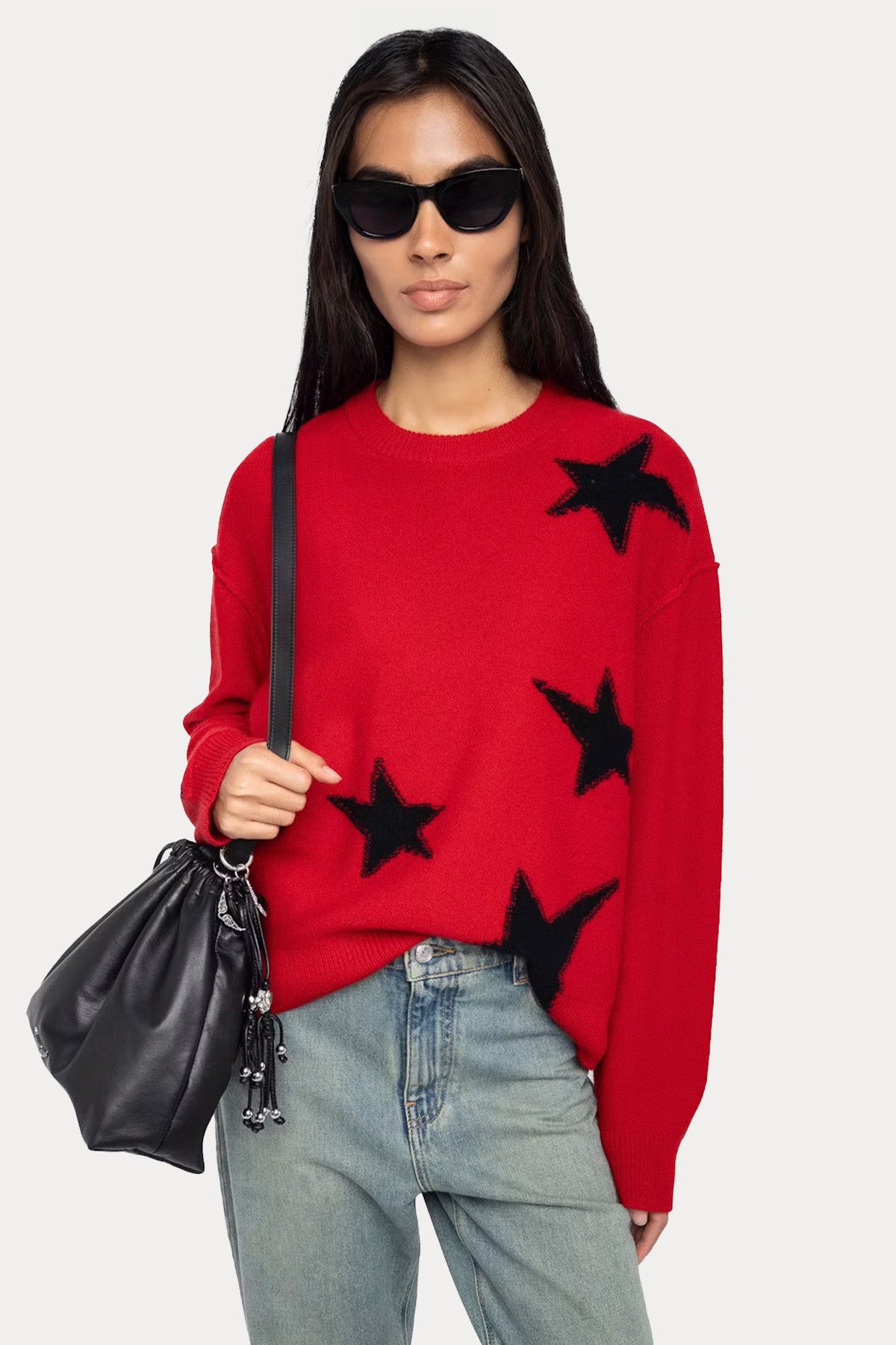 Zadig & Voltaire Relaxed Fit Yıldız Logolu Örgü Kaşmir Triko