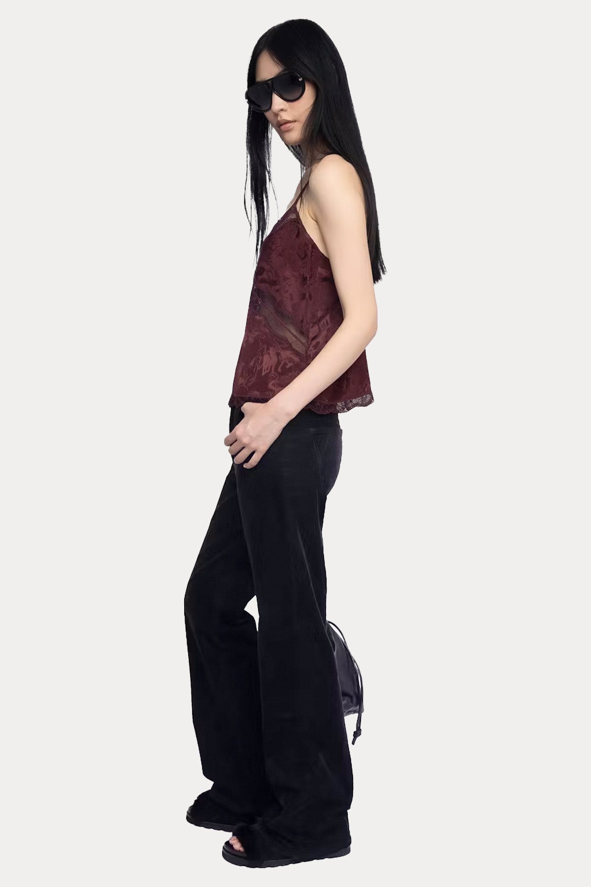 Zadig & Voltaire Dantel Nakış Askılı İpek Bluz