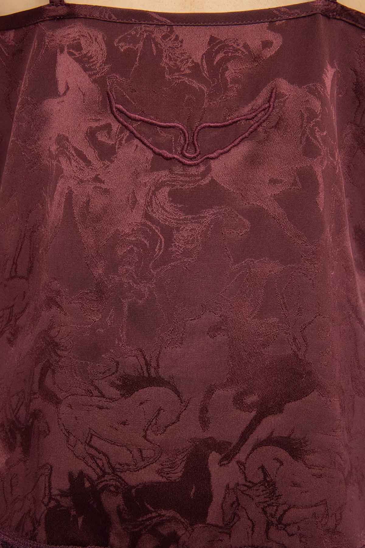 Zadig & Voltaire Dantel Nakış Askılı İpek Bluz