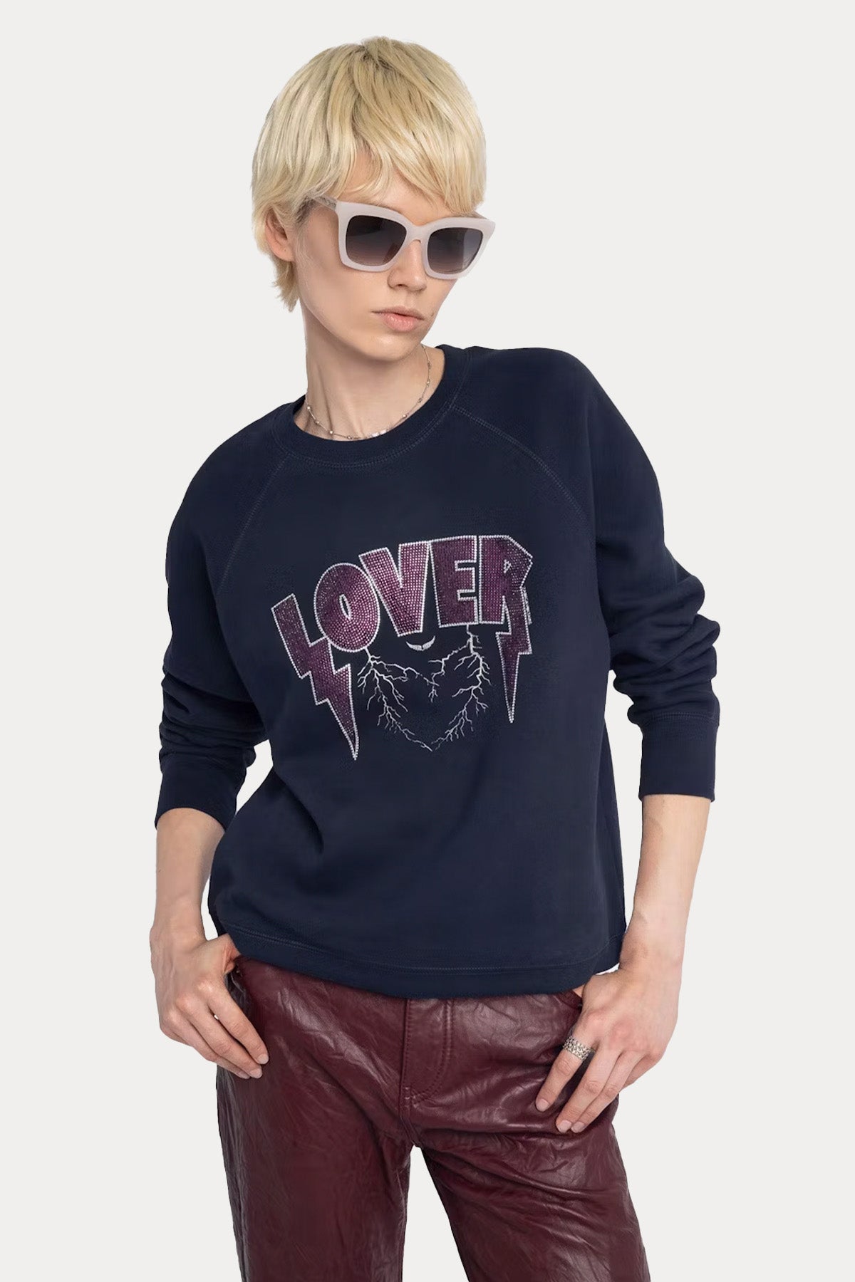 Zadig & Voltaire Comfort Fit Trok Logolu Şardonlu Sweatshirt