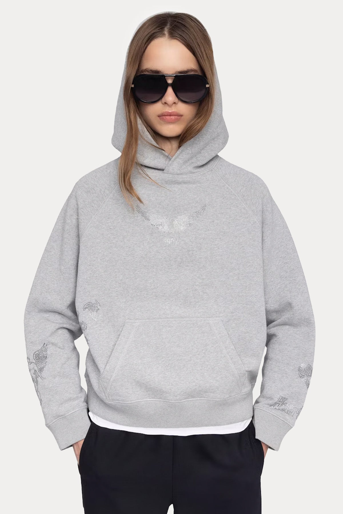 Zadig & Voltaire Relaxed Fit Trok Logolu Şardonlu Kapüşonlu Sweatshirt