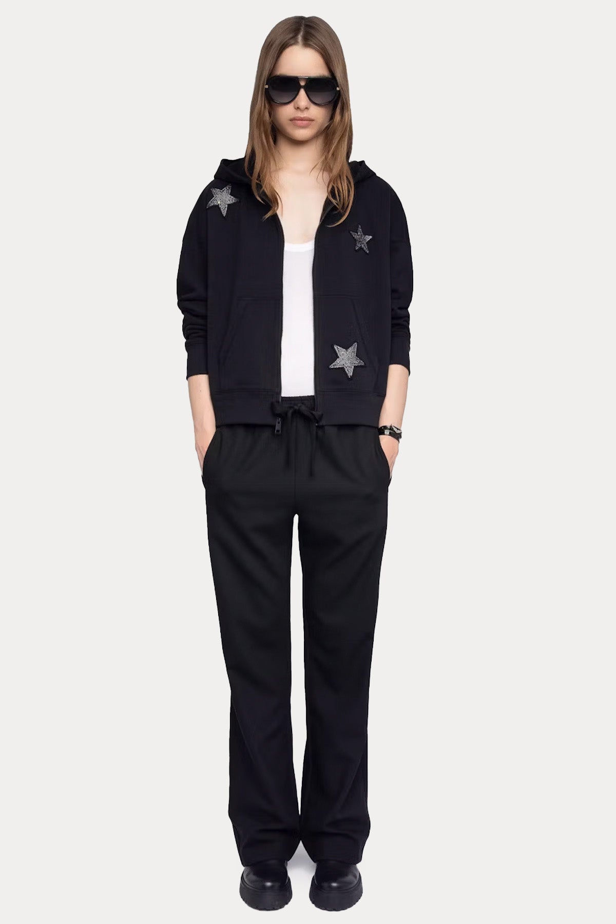 Zadig & Voltaire Relaxed Fit Yıldız Logolu Kapüşonlu Sweatshirt Ceket