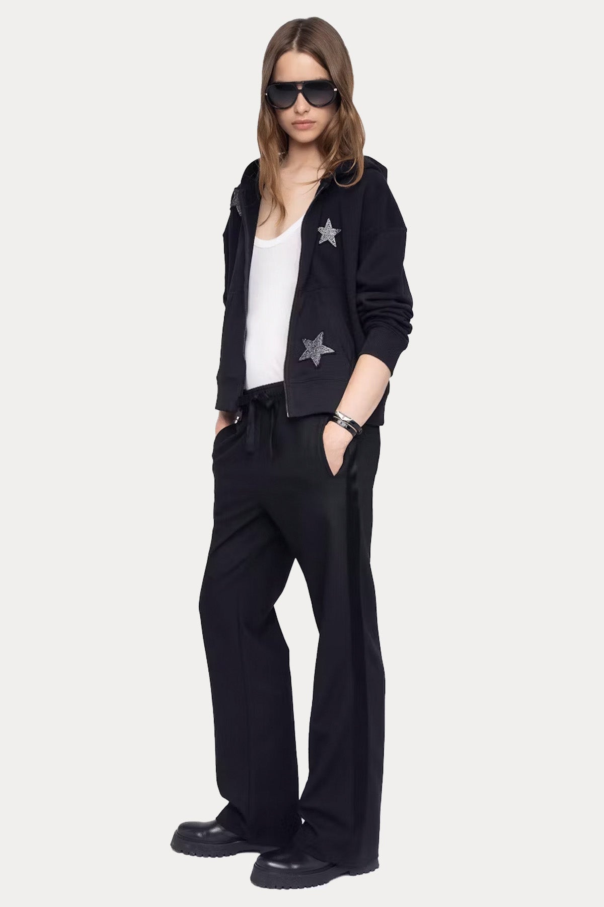 Zadig & Voltaire Relaxed Fit Yıldız Logolu Kapüşonlu Sweatshirt Ceket