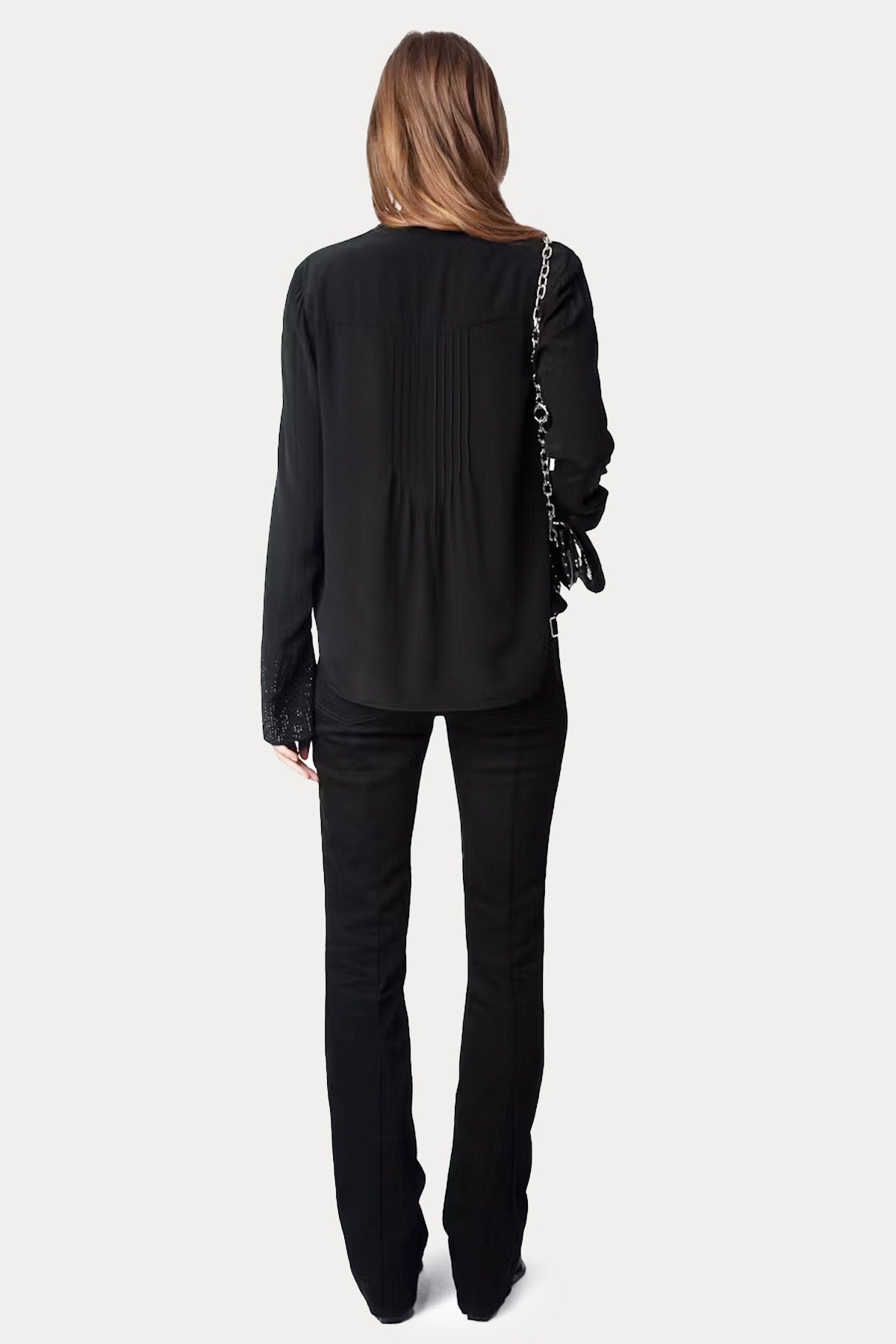 Zadig & Voltaire Regular Fit V Yaka Troklu Bluz