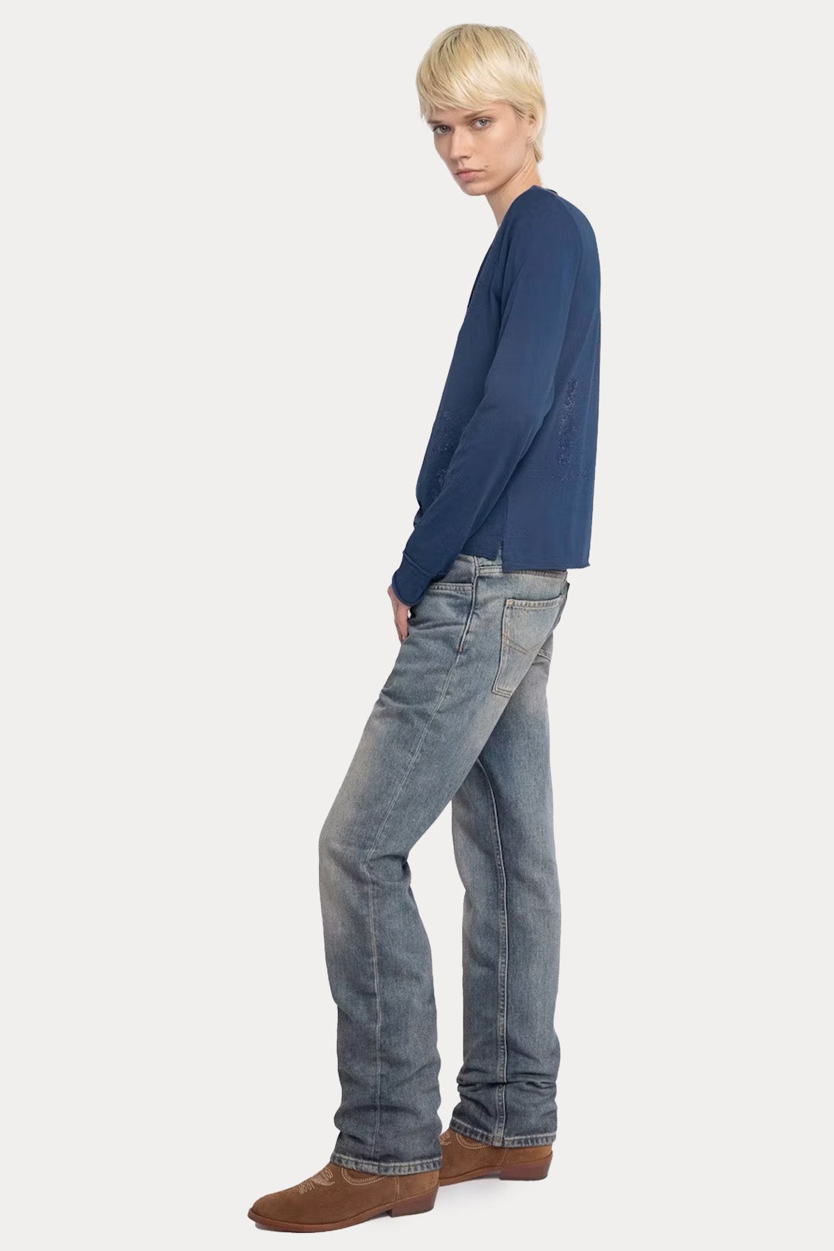 Zadig & Voltaire Regular Fit V Yaka Trok Logolu T-shirt