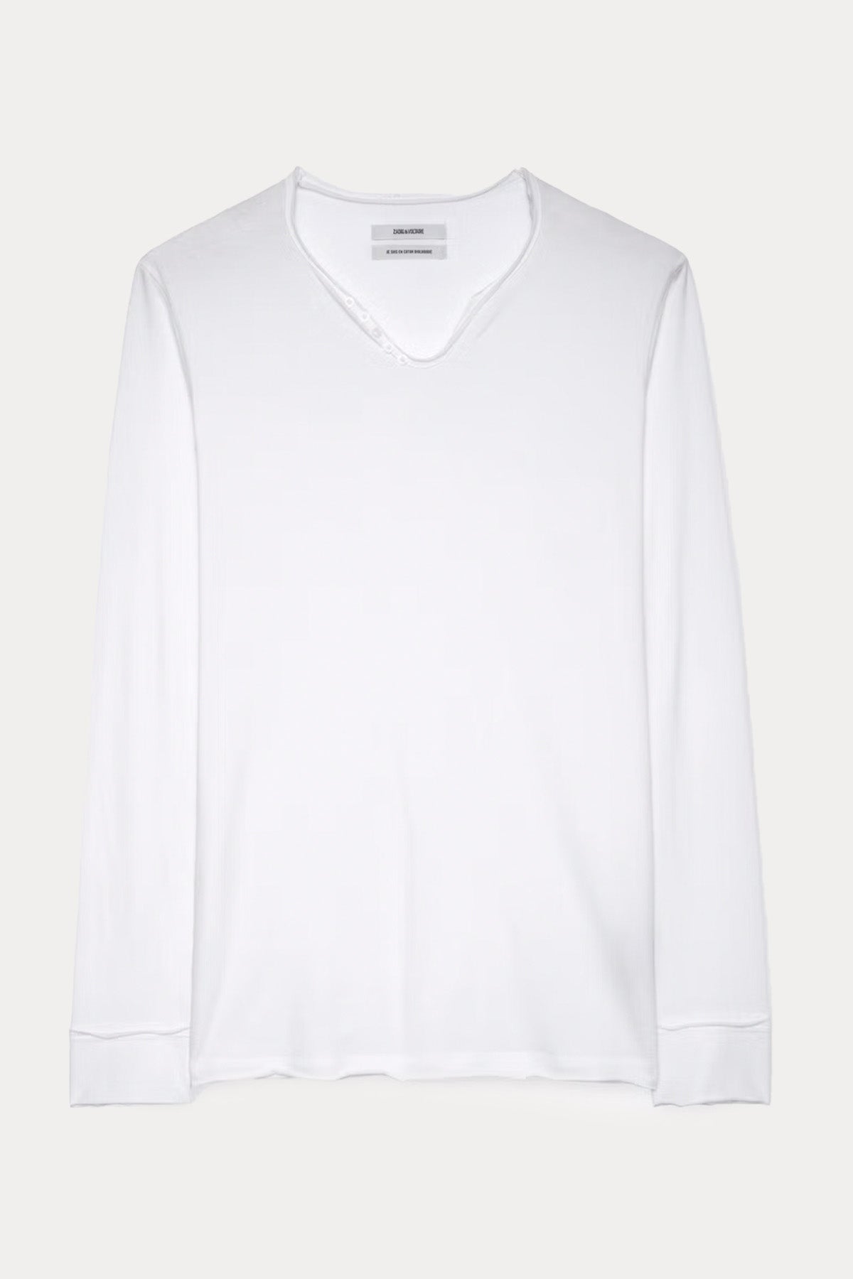 Zadig & Voltaire Regular Fit Düğmeli Asimetrik Yaka T-shirt