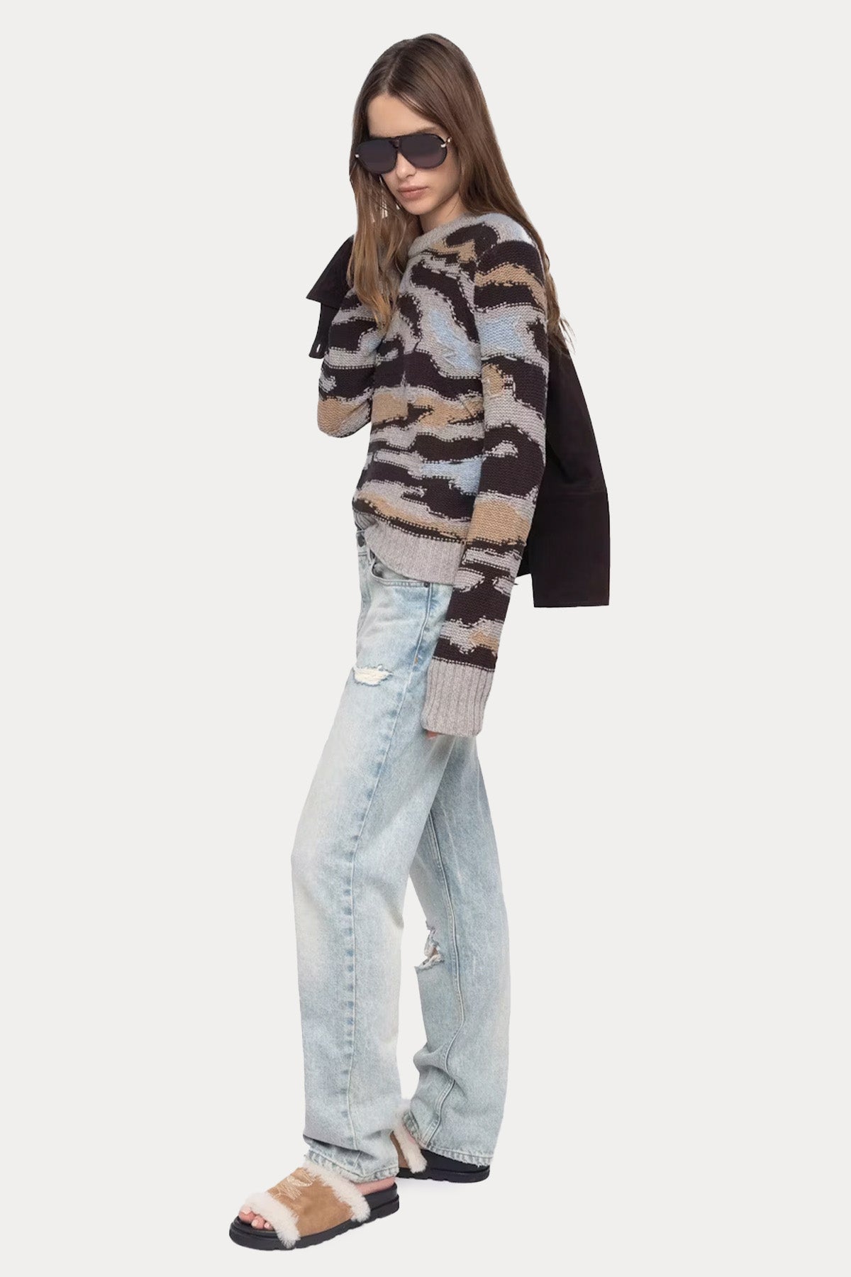 Zadig & Voltaire Comfort Fit Renk Bloklu Örgü Yün Triko