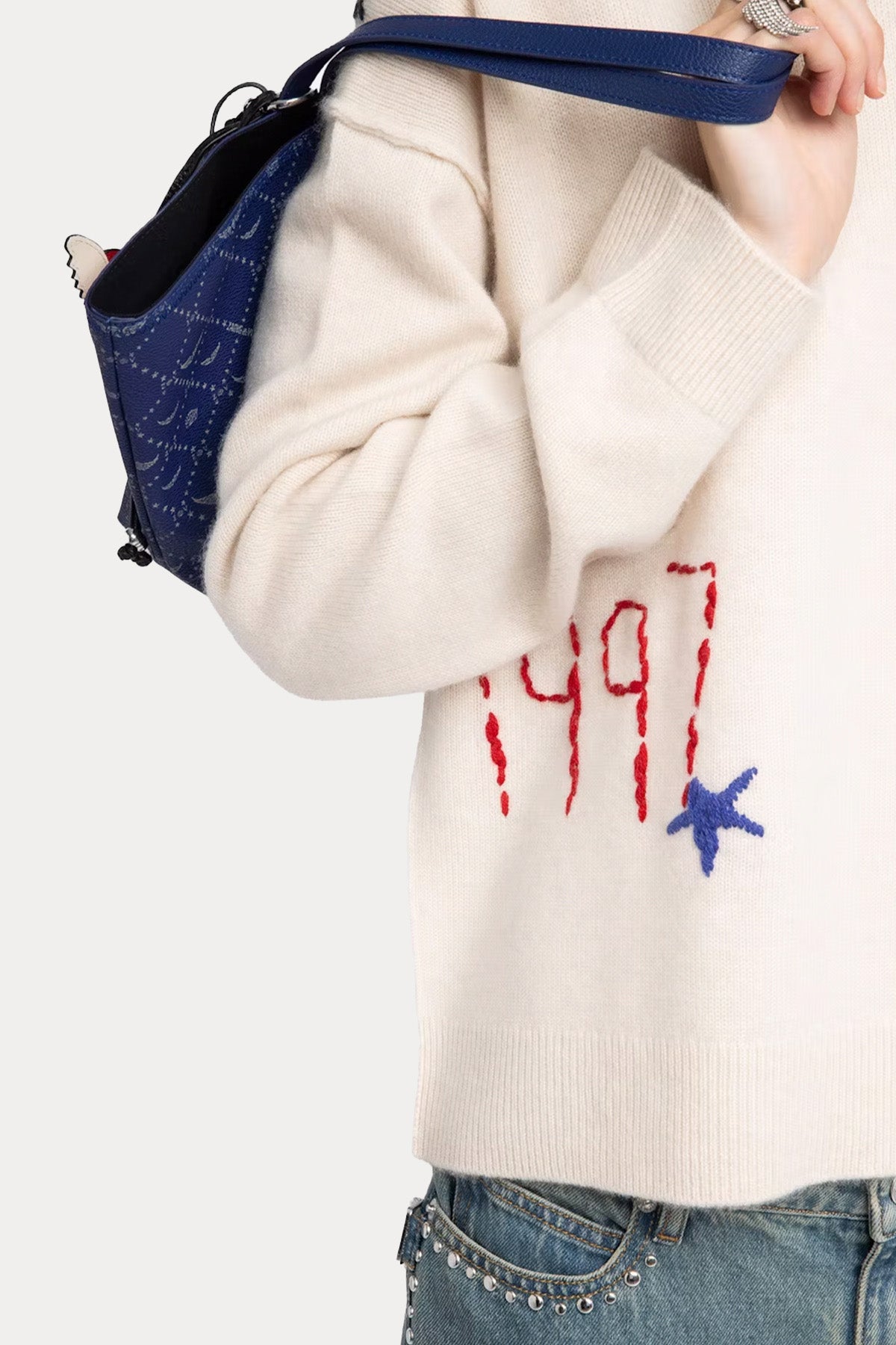 Zadig & Voltaire Comfort Fit Nakış Logolu Kaşmir Örgü Triko