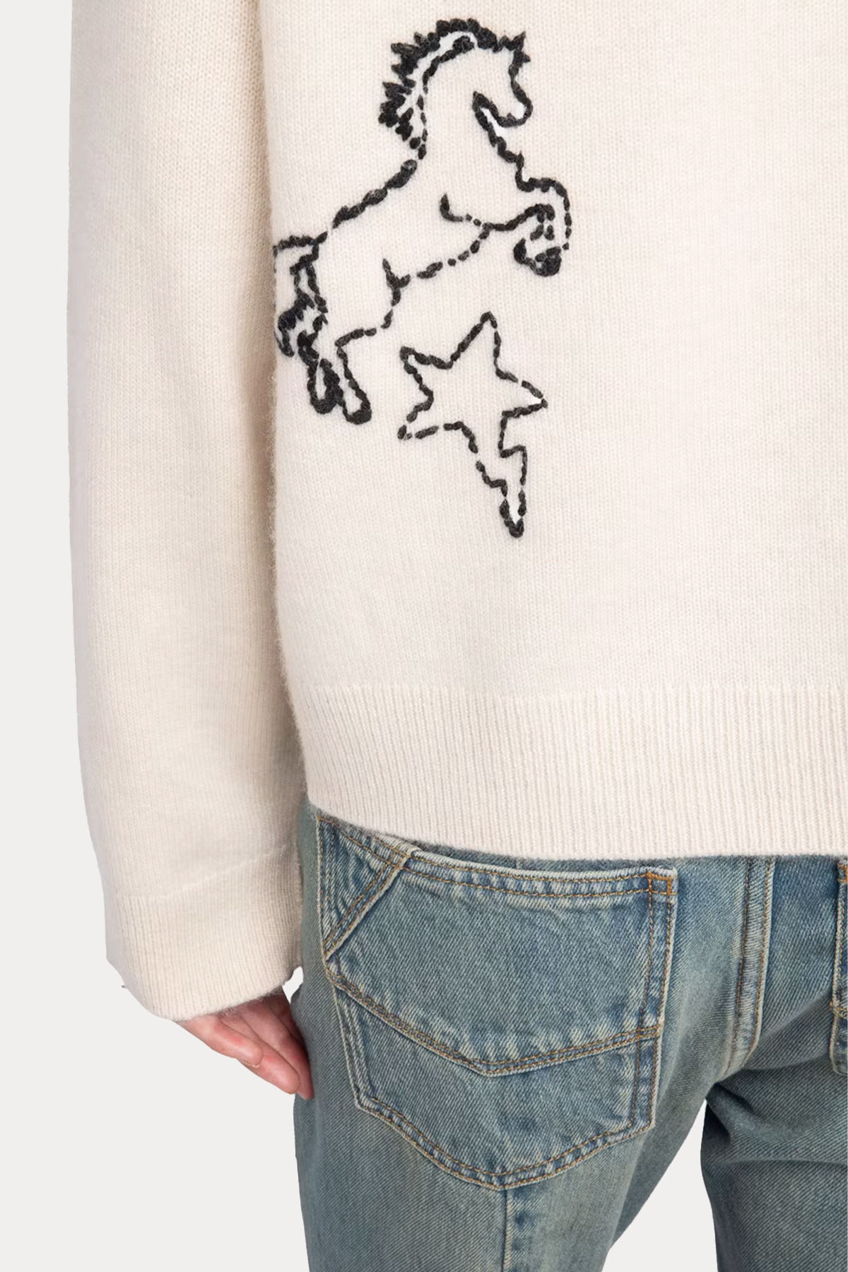 Zadig & Voltaire Comfort Fit Nakış Logolu Kaşmir Örgü Triko