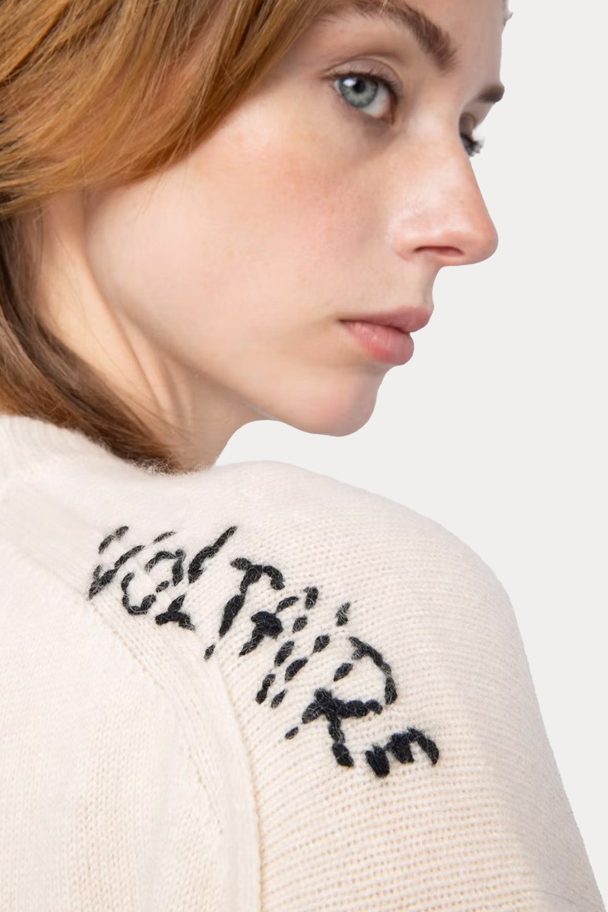 Zadig & Voltaire Comfort Fit Nakış Logolu Kaşmir Örgü Triko