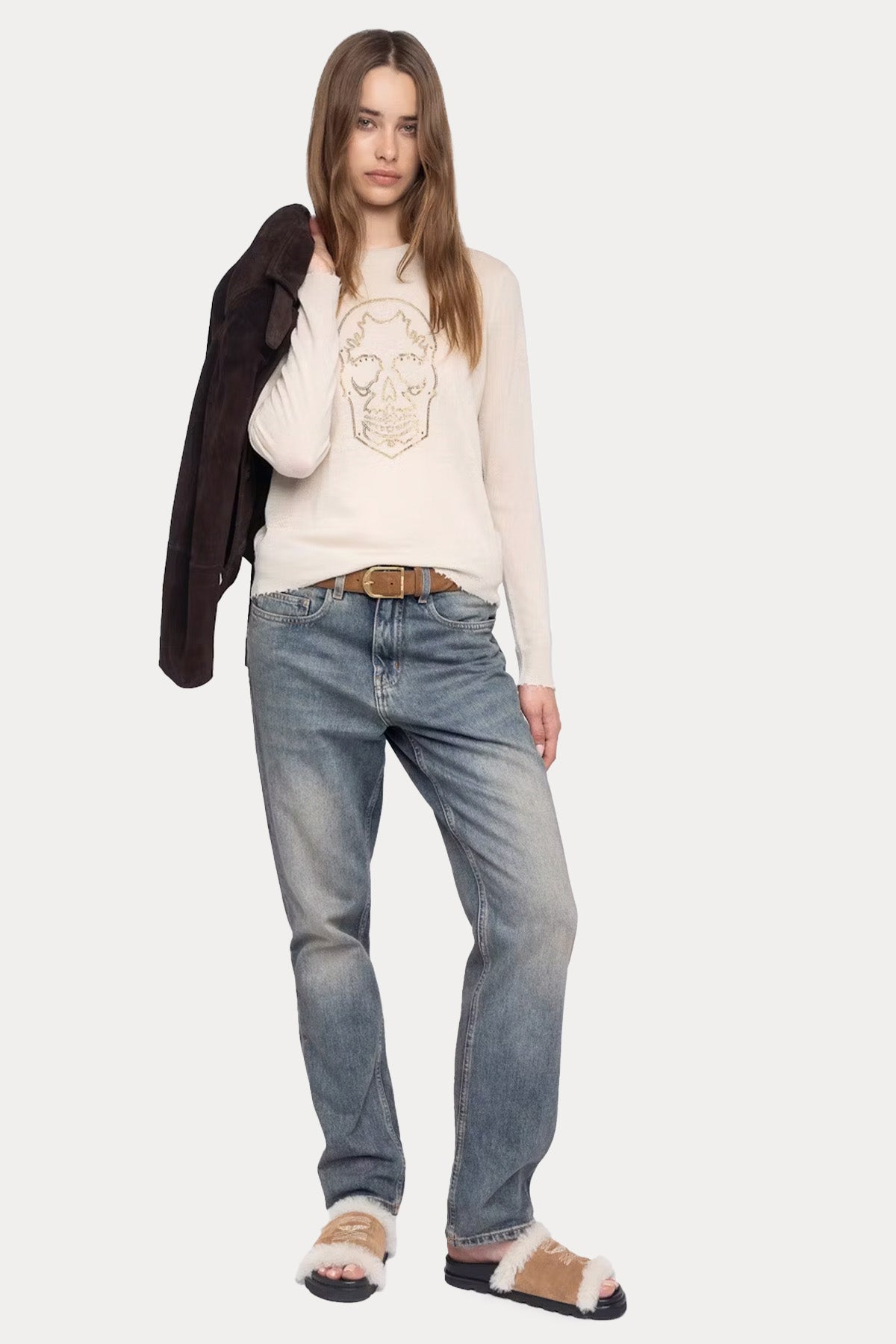 Zadig & Voltaire Trok Kuru Kafa Logolu Kaşmir Örgü Triko