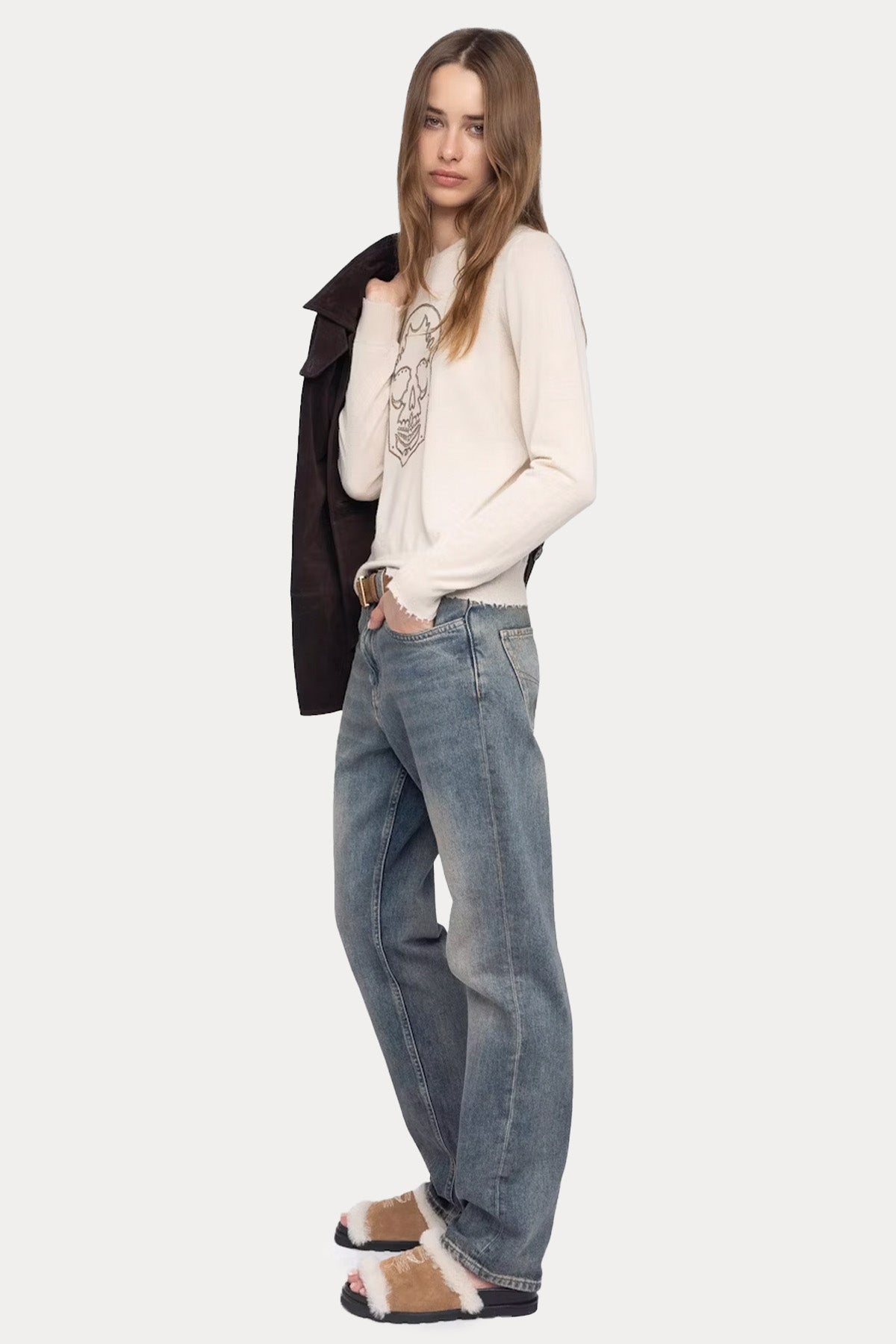 Zadig & Voltaire Trok Kuru Kafa Logolu Kaşmir Örgü Triko