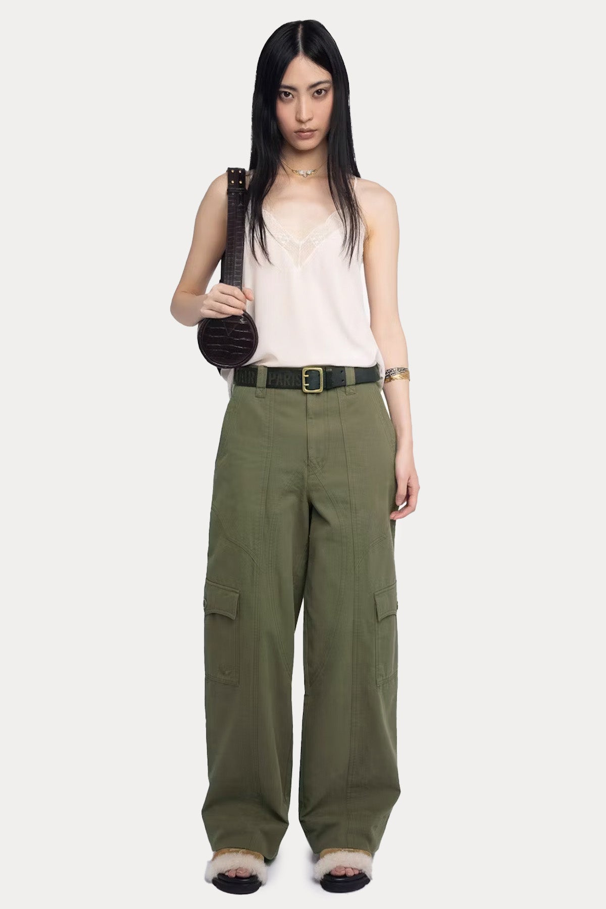 Zadig & Voltaire Straight Fit Yüksek Bel Kargo Cepli Jeans