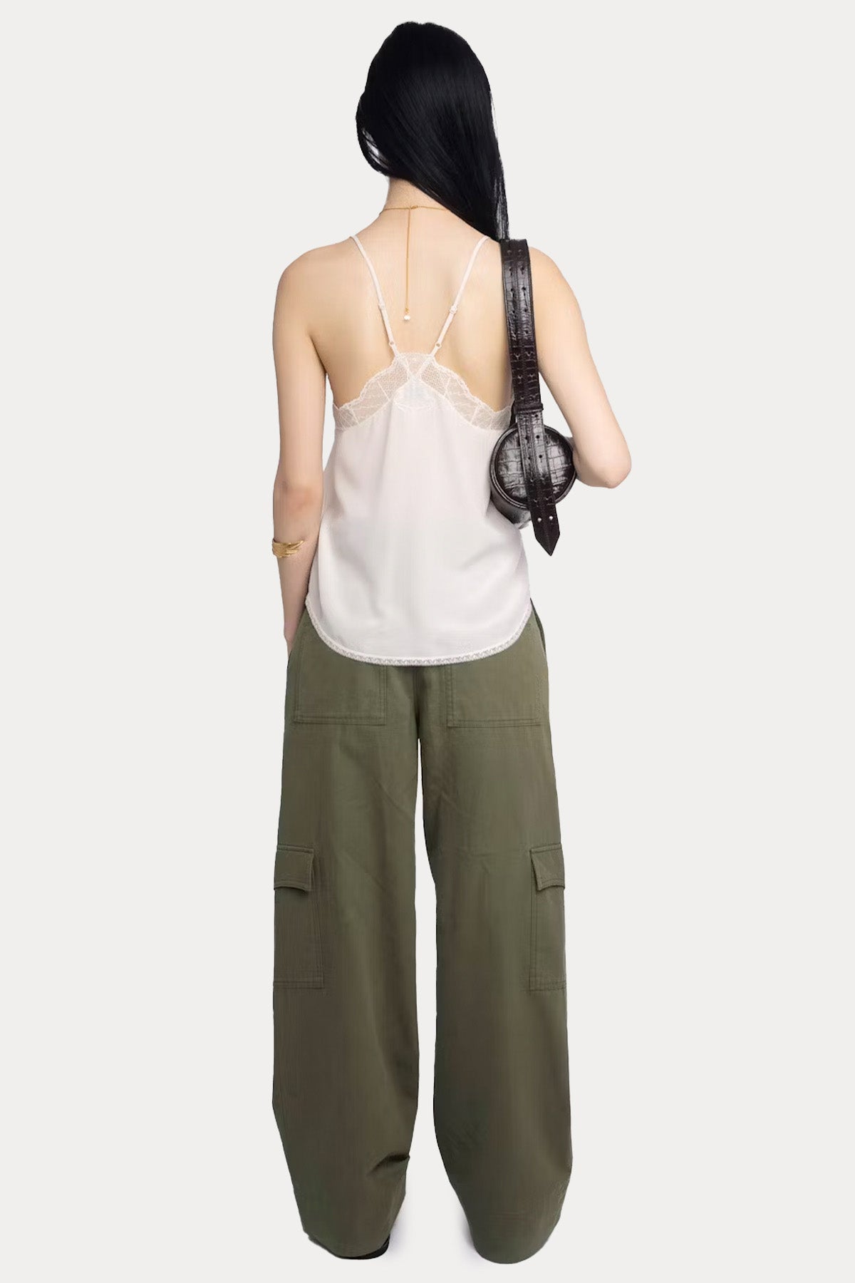 Zadig & Voltaire Straight Fit Yüksek Bel Kargo Cepli Jeans