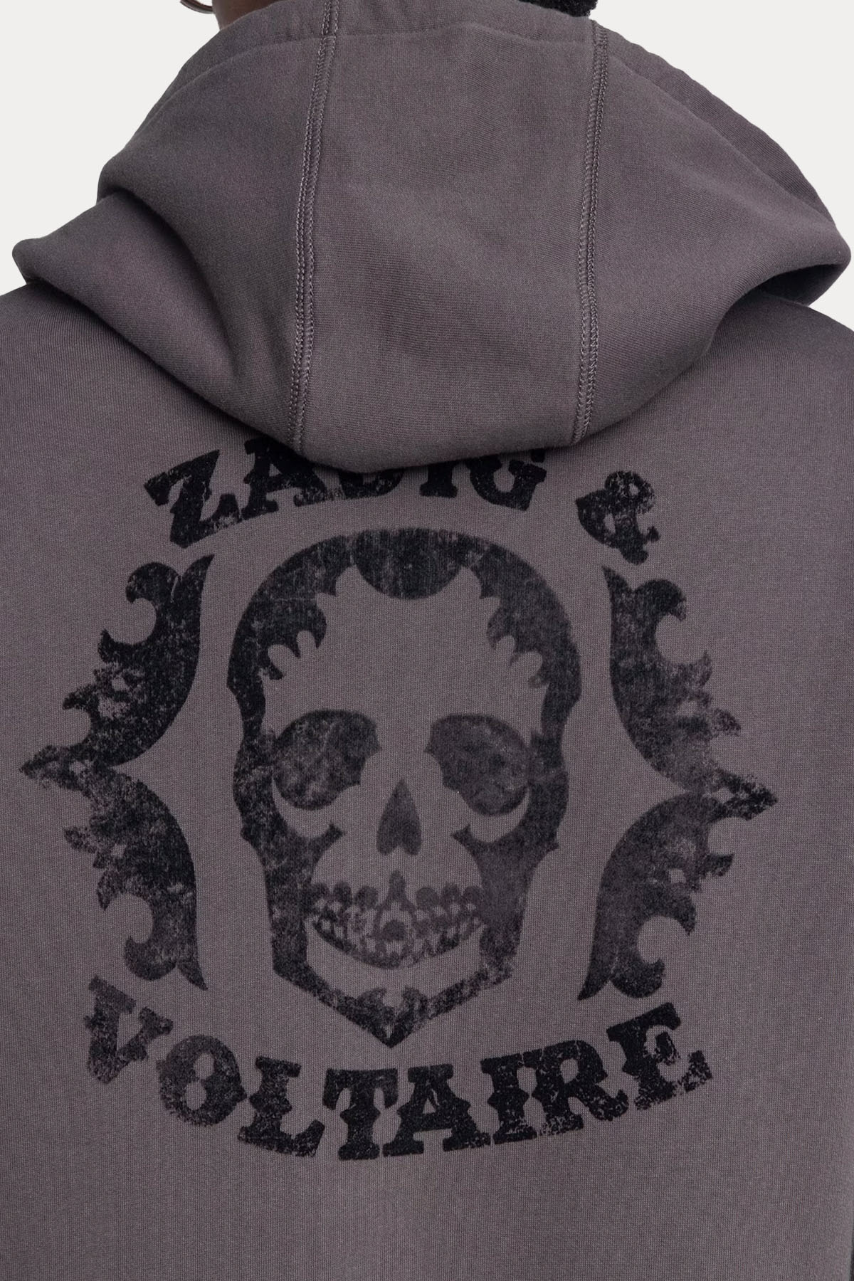 Zadig & Voltaire Relaxed Fit Kapüşonlu Kuru Kafa Logolu Sweatshirt Ceket-Ceket-Libas