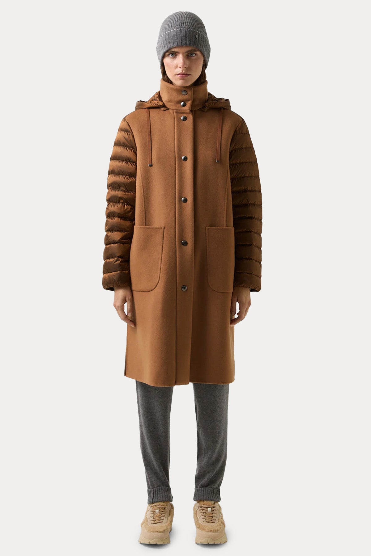 Bogner Isy Regular Fit Kapüşonlu Puffer Yün Kaban