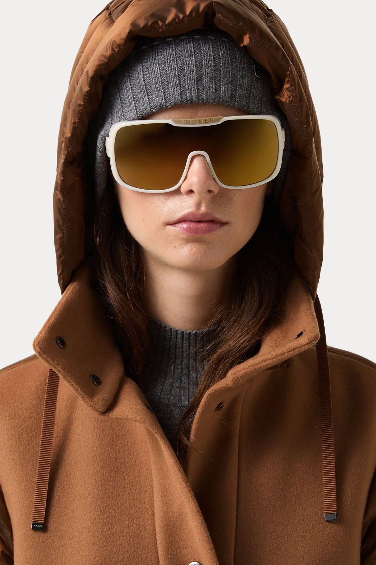 Bogner Isy Regular Fit Kapüşonlu Puffer Yün Kaban