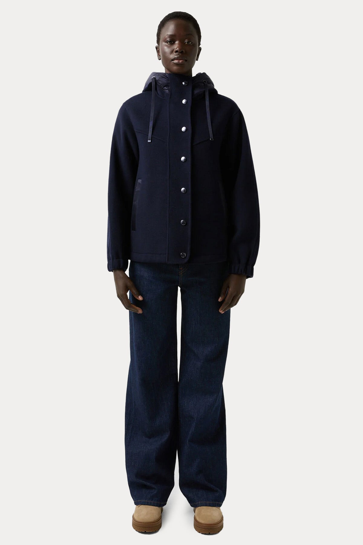 Bogner Mariet Comfort Fit Kapüşonlu Puffer Yün Ceket