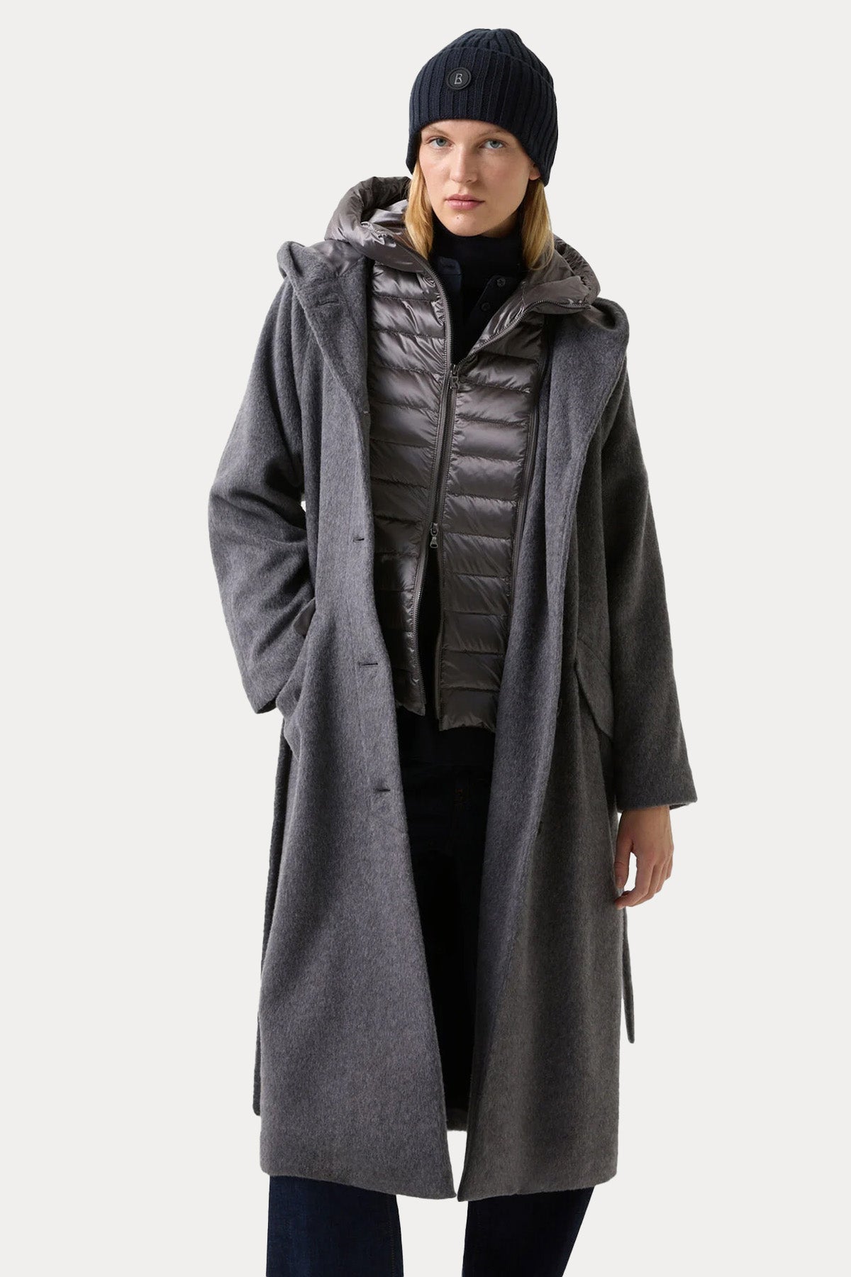 Bogner Runa Demonte Puffer İç Parçalı Kapüşonlu Yün Kaban