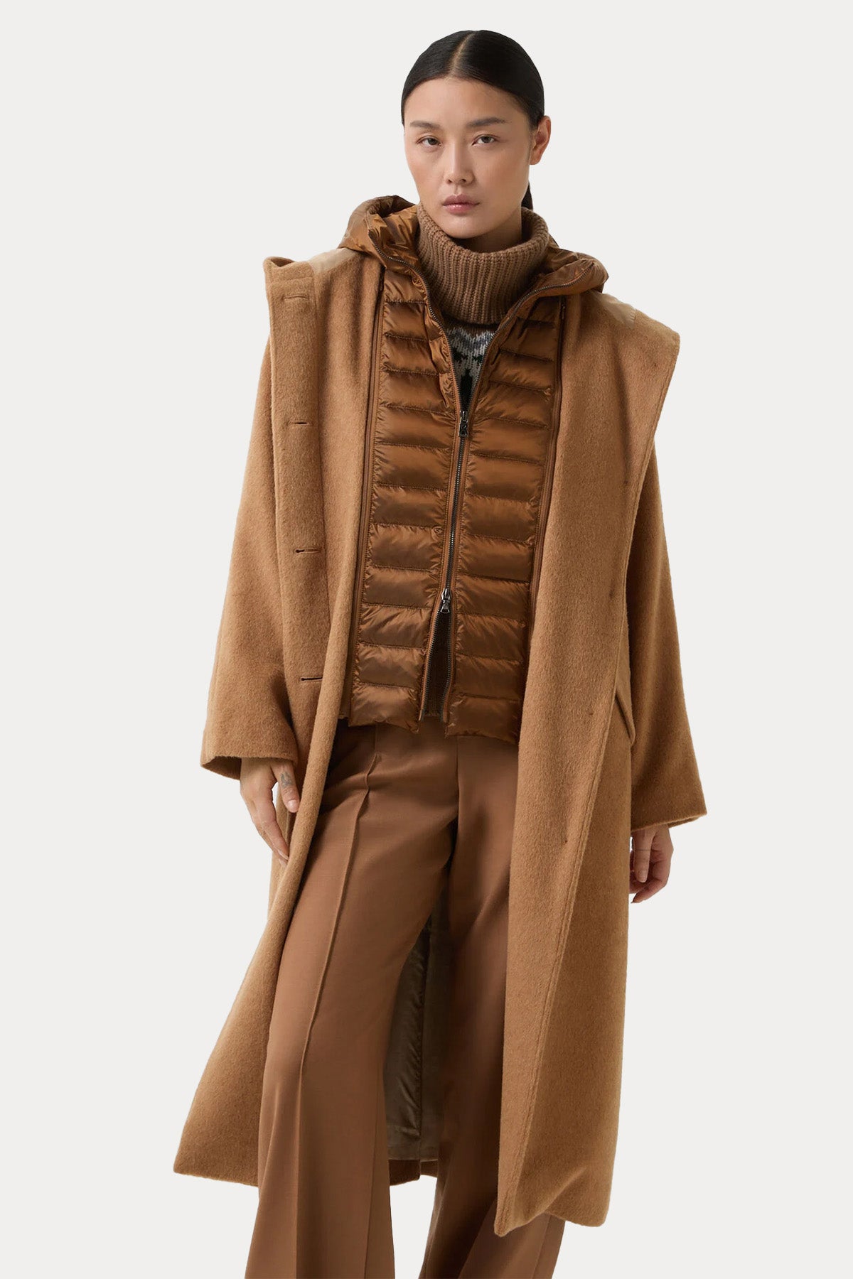 Bogner Runa Demonte Puffer İç Parçalı Kapüşonlu Yün Kaban