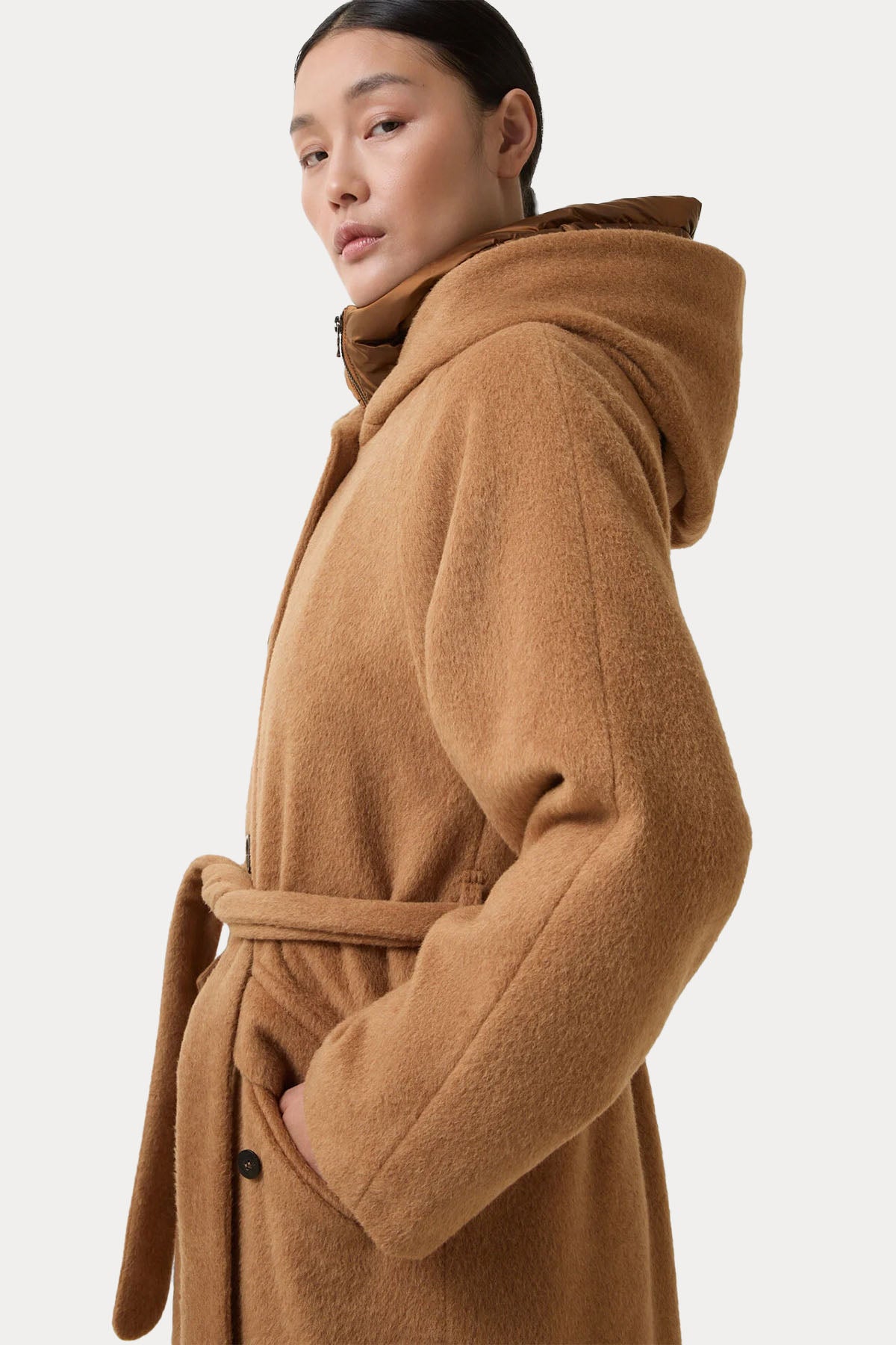 Bogner Runa Demonte Puffer İç Parçalı Kapüşonlu Yün Kaban