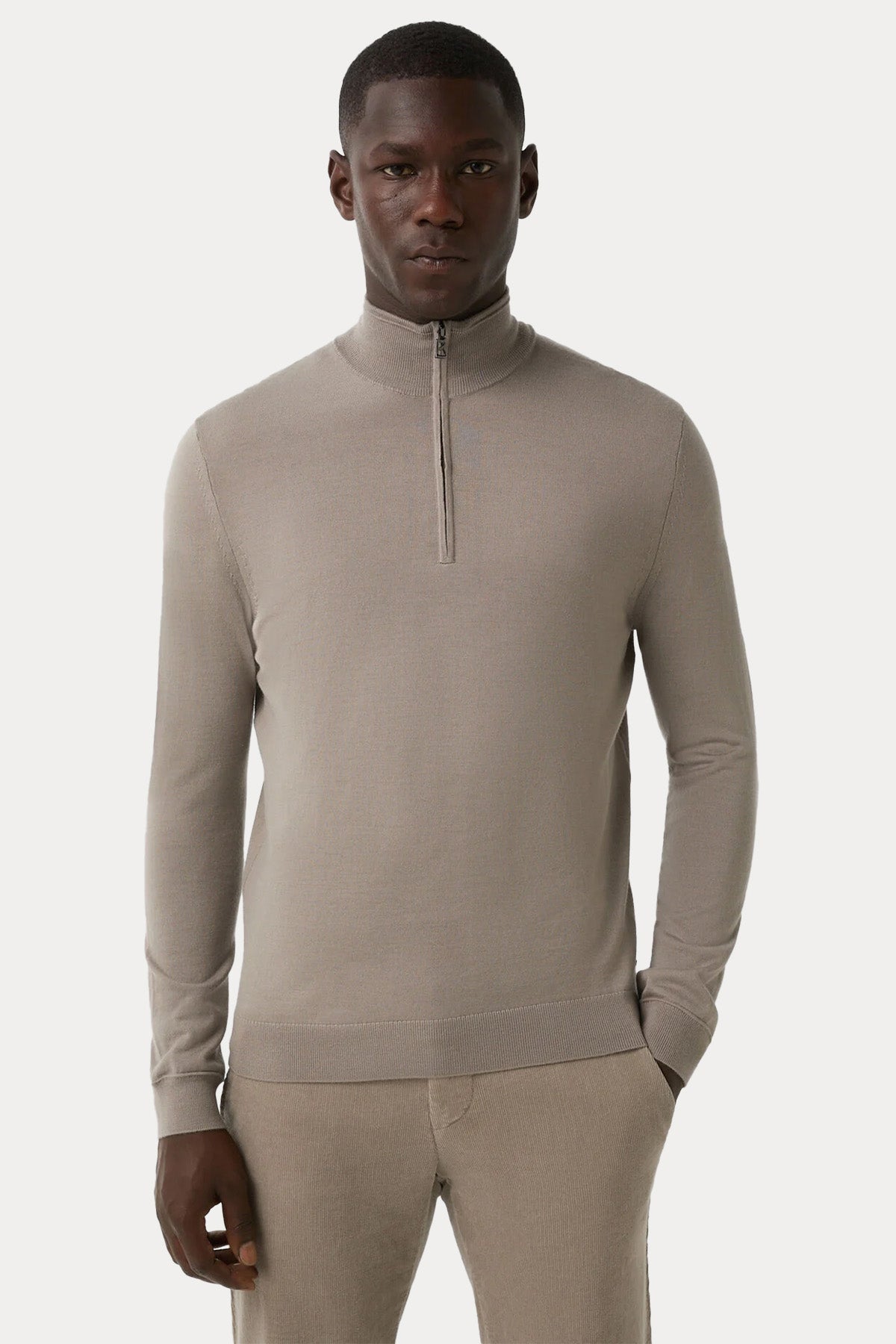 Bogner Ouri Yarım Fermuarlı Dik Yaka İnce Örgü Yün Triko