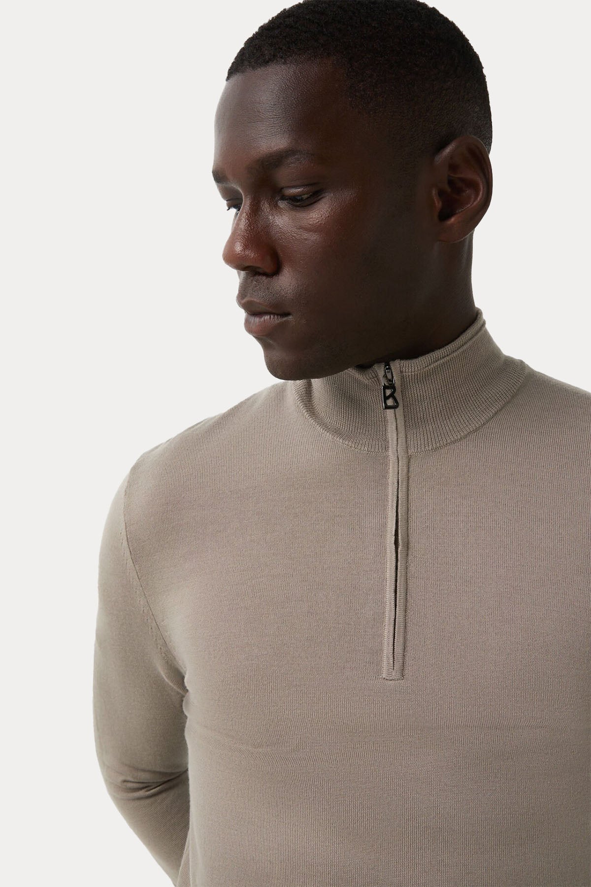 Bogner Ouri Yarım Fermuarlı Dik Yaka İnce Örgü Yün Triko