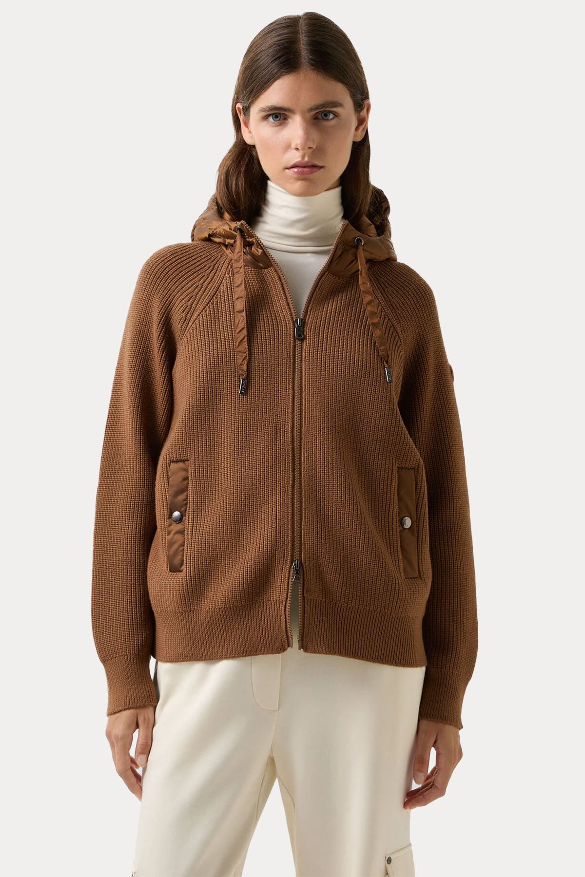 Bogner Pamy Kapüşonlu Örgü Yün Puffer Ceket