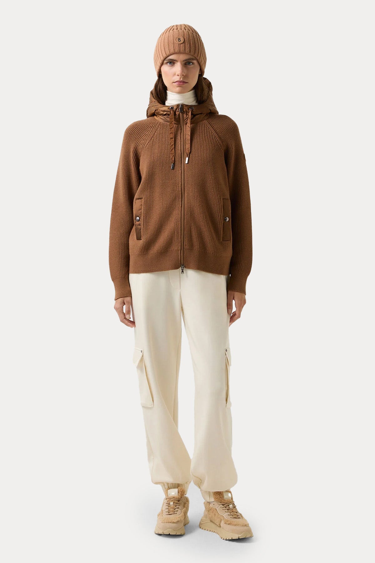 Bogner Pamy Kapüşonlu Örgü Yün Puffer Ceket