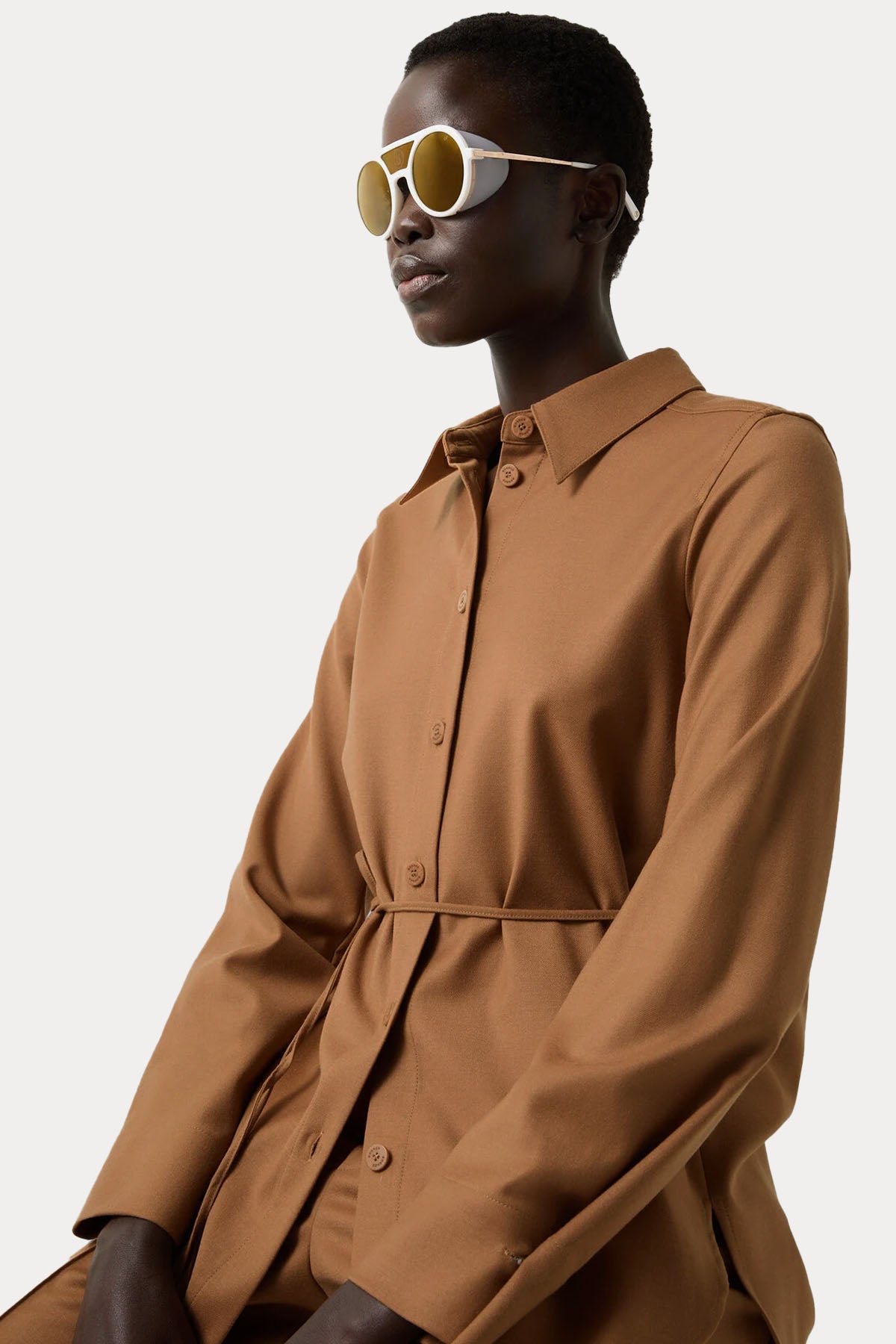 Bogner Ariela Regular Fit Kemerli Flanel Yün Gömlek