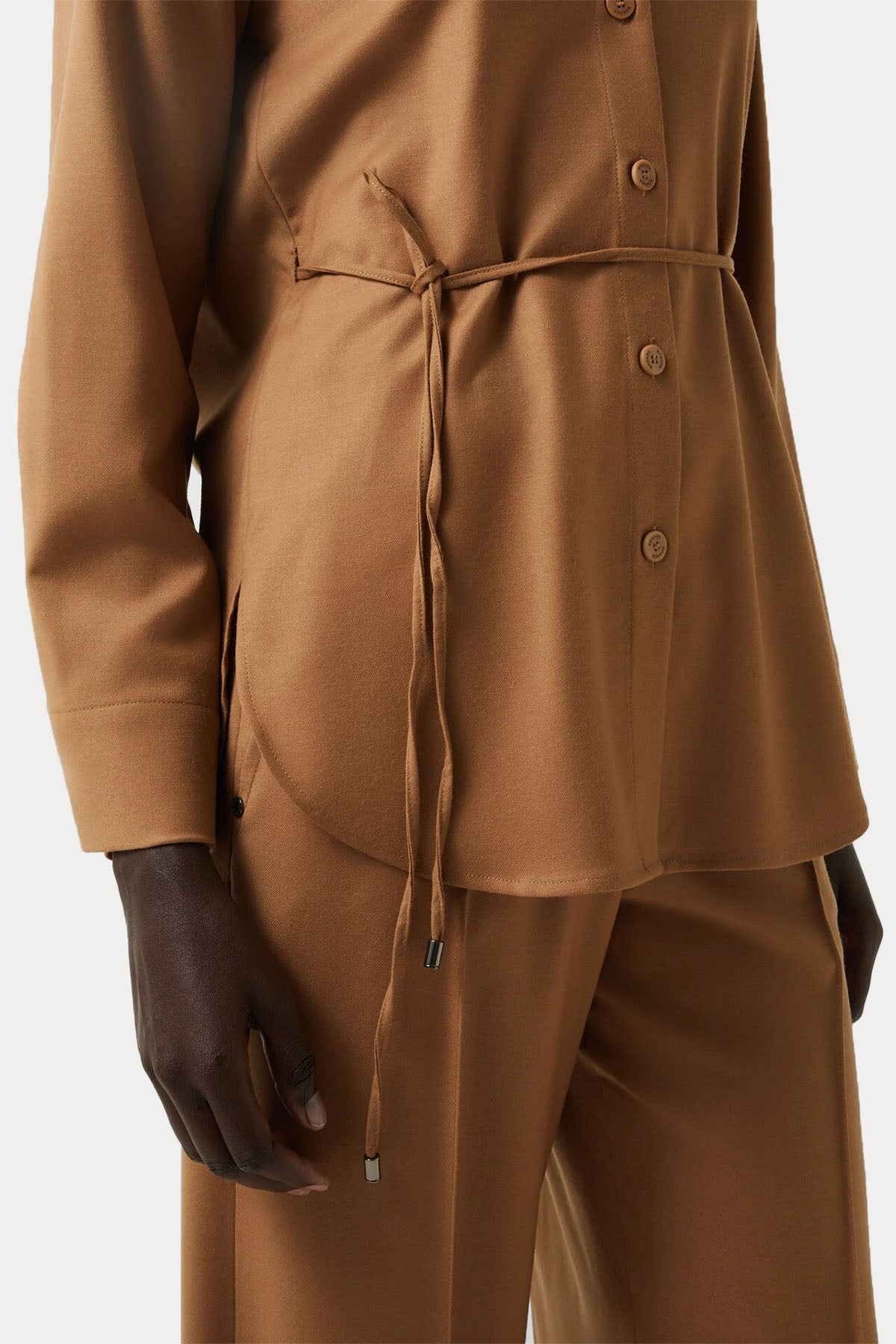 Bogner Ariela Regular Fit Kemerli Flanel Yün Gömlek