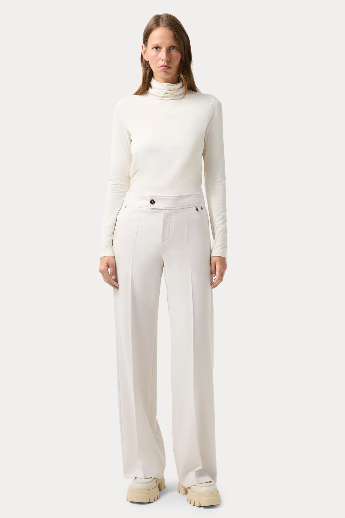 Bogner Hermia Regular Fit Çan Paça Flanel Yün Pantolon