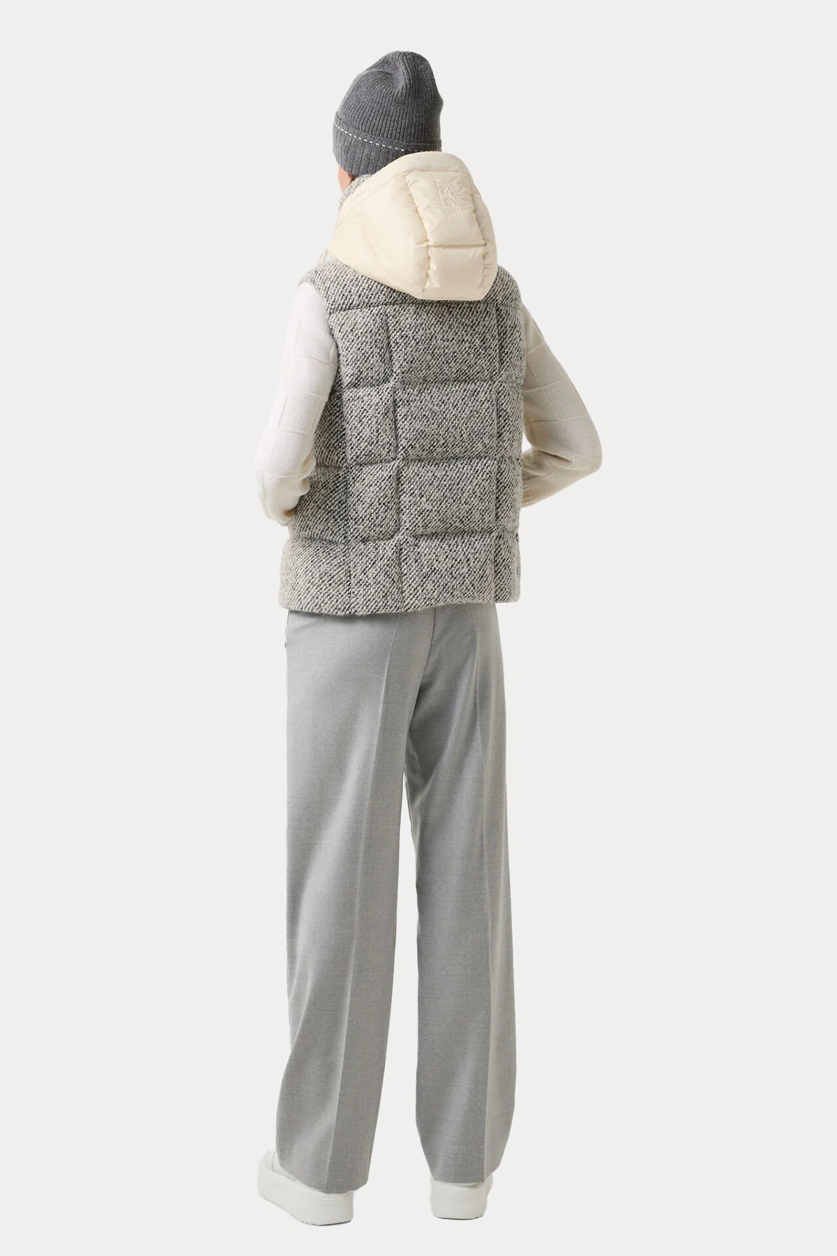 Bogner Falka Kapüşonlu İpek Yün Puffer Yelek