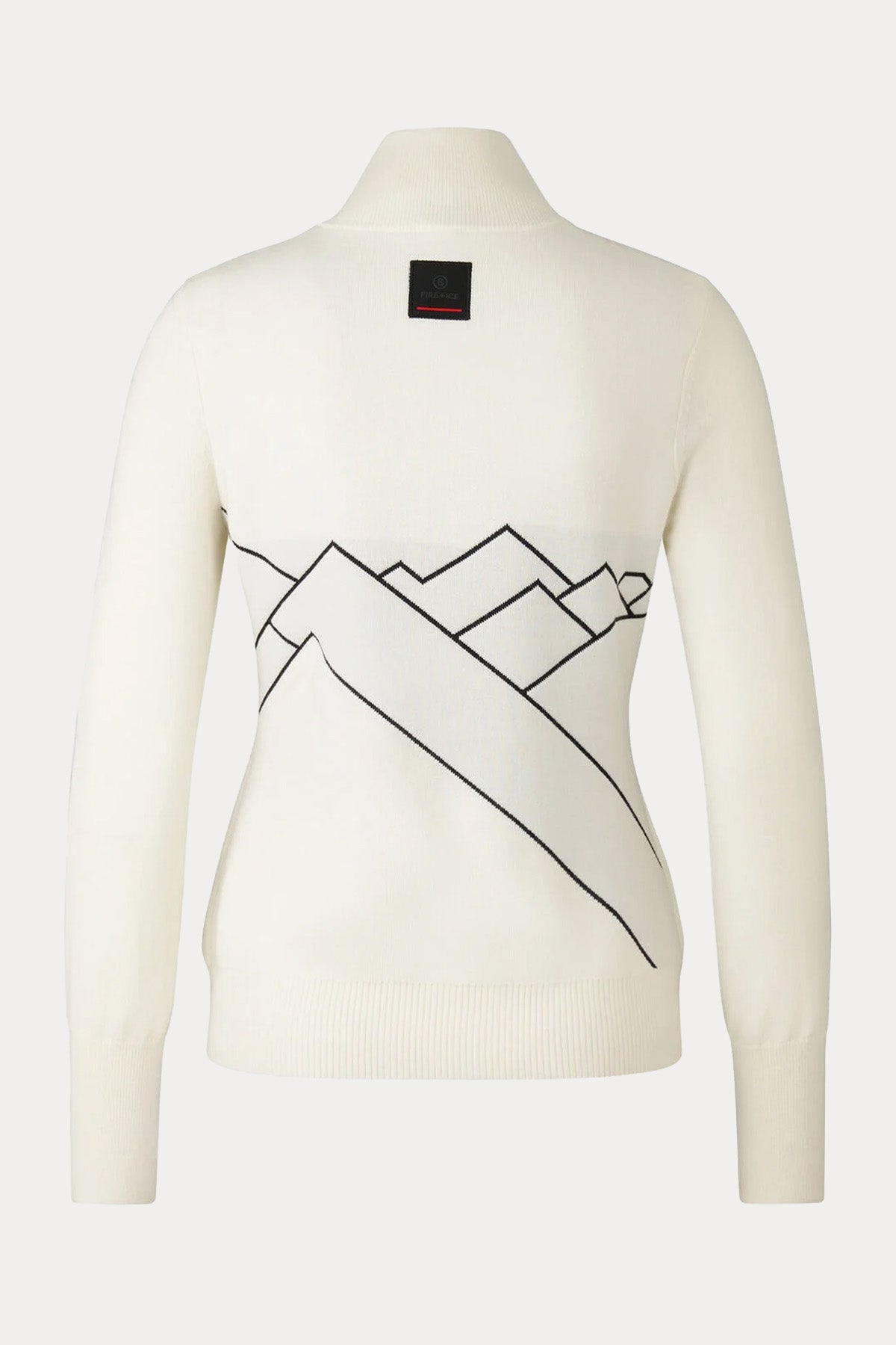 Bogner & Off White Azra Fire Ice Fermuarlı Dik Yaka Örgü Yün Triko-Triko-Libas