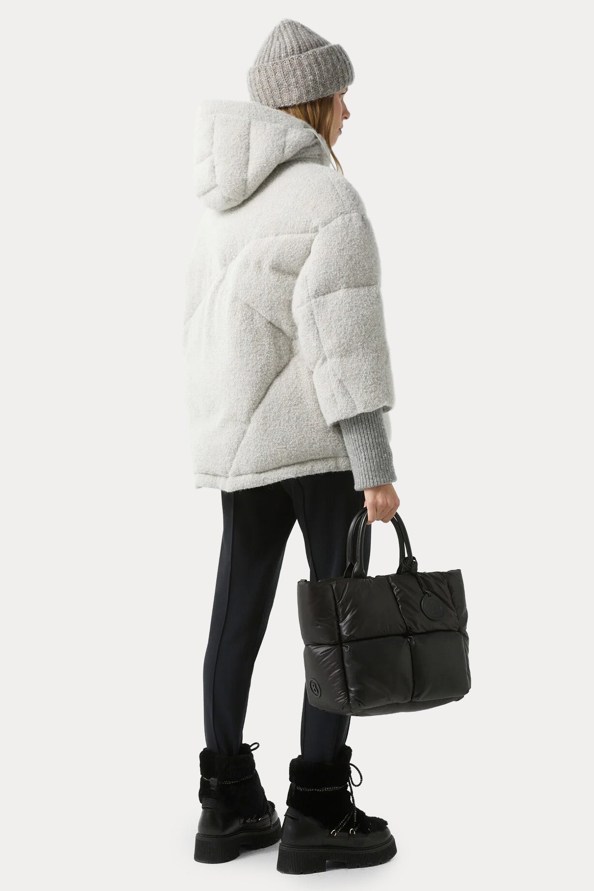 Bogner Sherly Relaxed Fit Yün Kapüşonlu Puffer Mont-Mont-Libas