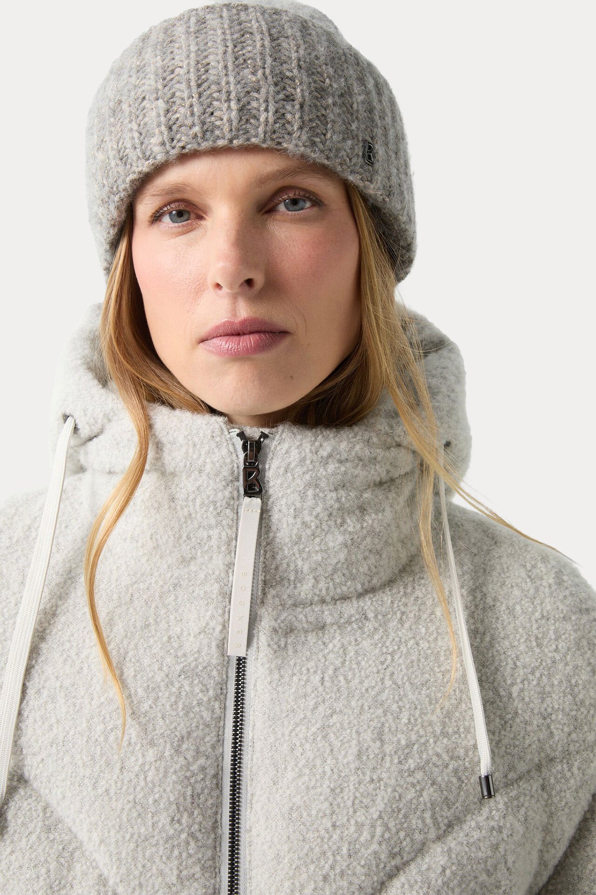 Bogner Sherly Relaxed Fit Yün Kapüşonlu Puffer Mont-Mont-Libas