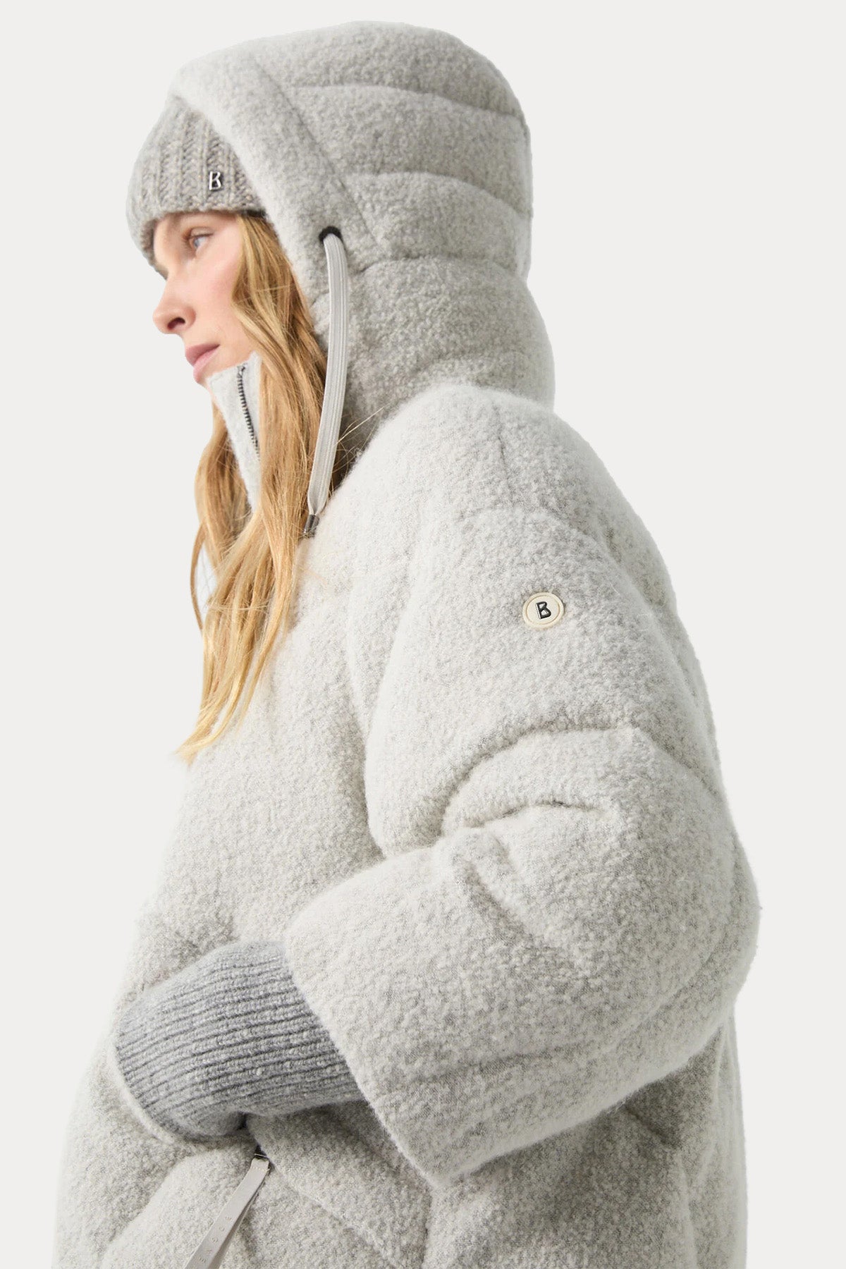 Bogner Sherly Relaxed Fit Yün Kapüşonlu Puffer Mont-Mont-Libas